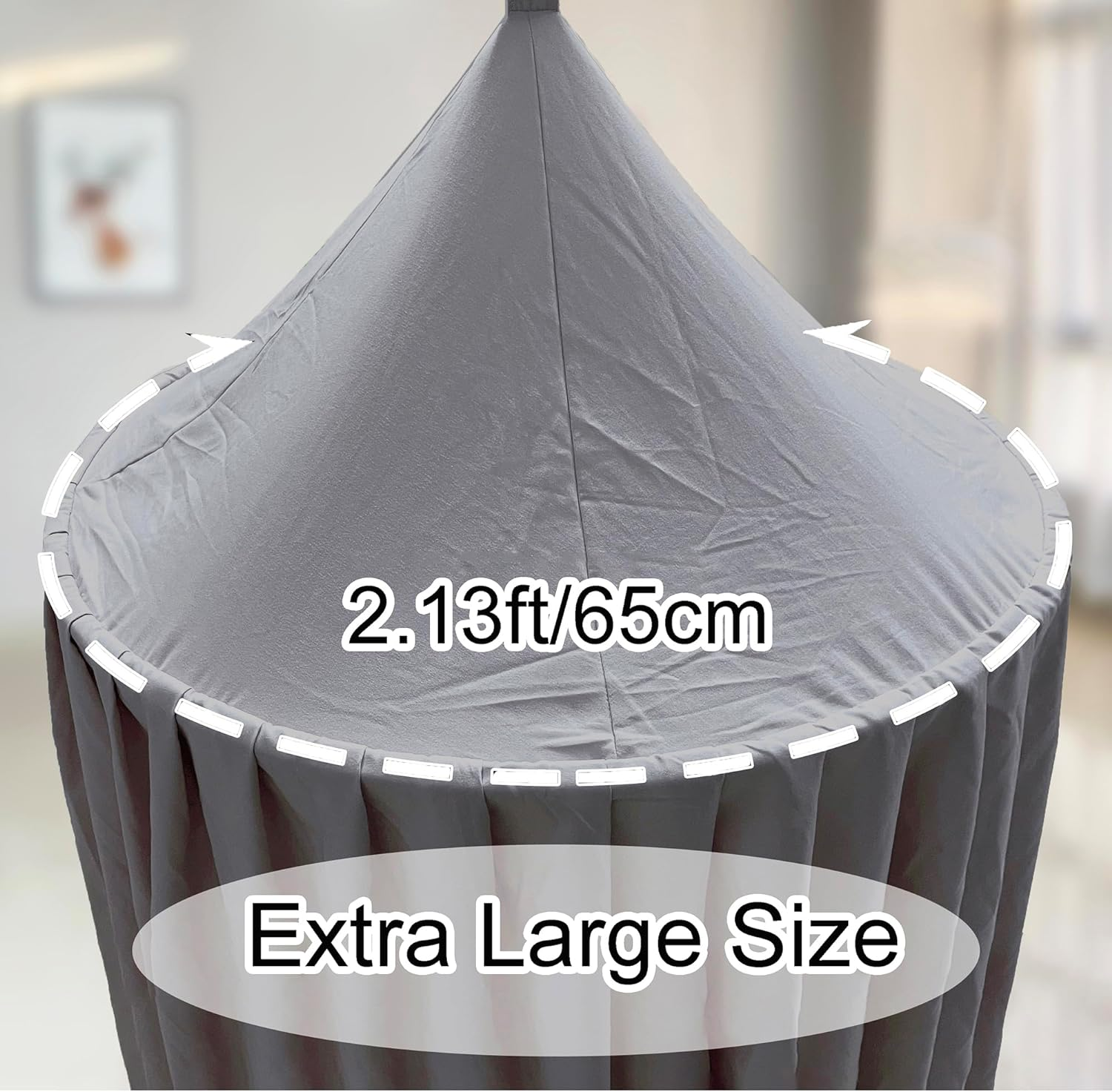 AOQUS Extra Large Kids Bed Canopy for Girls Bed Canopy Tent Reading Canopy Nursery Crib Canopy Playing Canopy Princess Hanging House Castle (Elegant Gray)&rsquo; - Elegant Gray image number 3