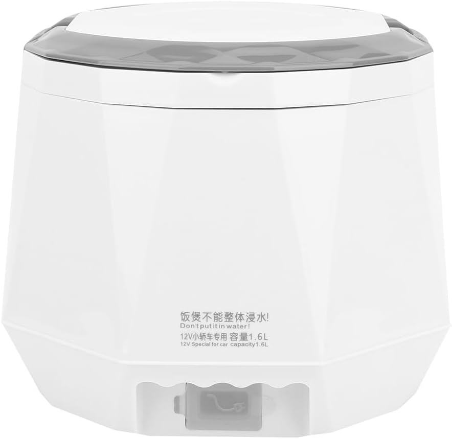 1.6L Mini Rice Cooker, 30 Minutes (2 Cups) Portable Travel Steamer Small, Removable Non-Stick Pot with Double Safety Buckle, Keep Warm, Suitable for 1-2 People - for 12V Car Use