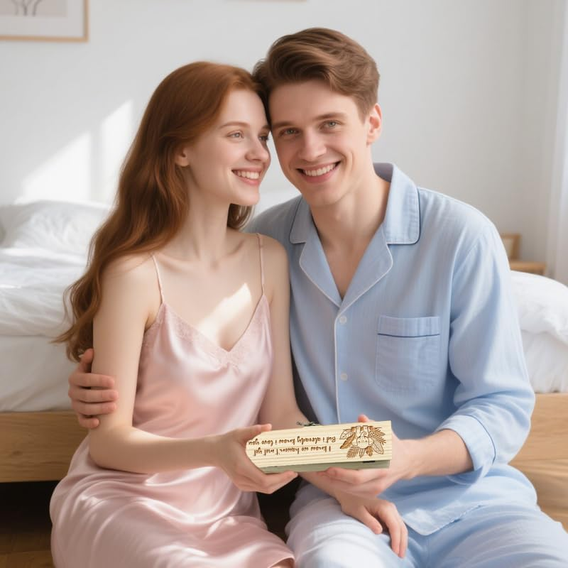 CHGCRAFT Pregnancy Test Keepsake Box Cartoon Elephant Leaves Wooden Pregnancy Announcement Gifts Box with Raffia Ribbon and Lock Announcement Gifts for Dad Husband, 8X2X1.2 Inch