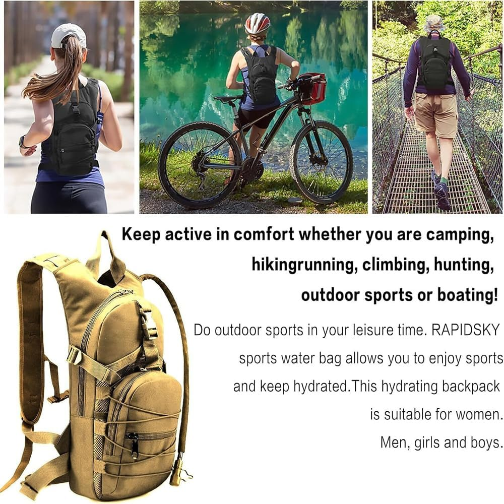 3L Water Bladder Bag Tactical Military Hiking Cycling Hydration Backpack Outdoor image number 2
