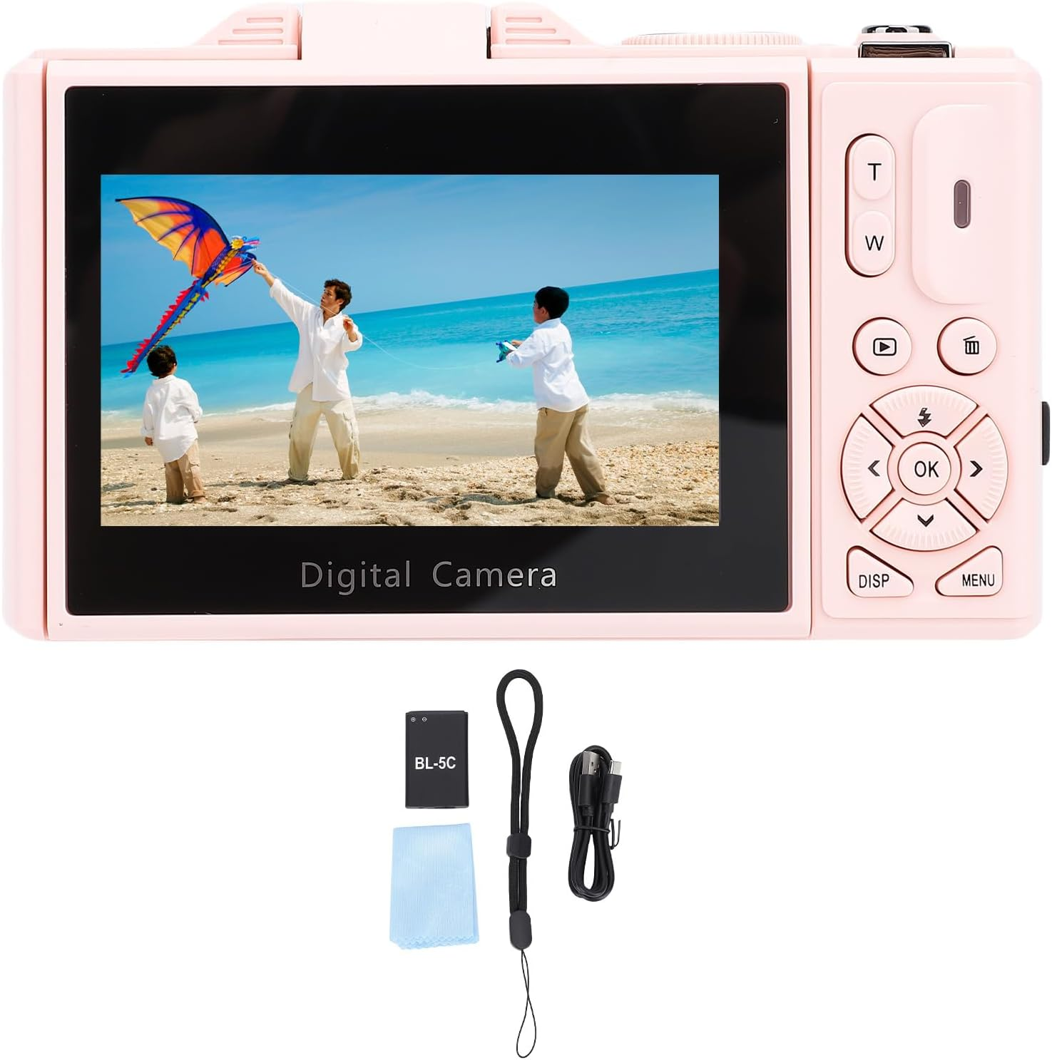 YUEHISY 5K 75MP Digital Camera for Youtube, 18X Zoom 180&deg; Flip Screen Vlogging Camera with Wifi, 3.0 Inch LCD Point and Shoot