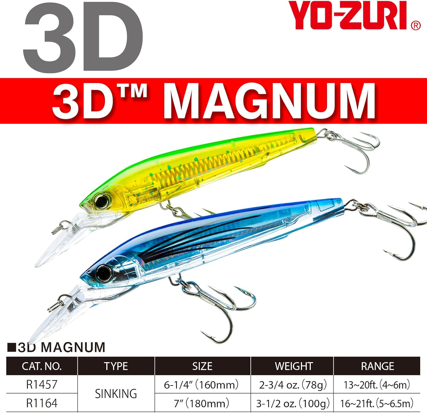 Yo-Zuri 3D Magnum Trolling Sinking 7 Inch Extra Deep Diving Crankbait image number 4