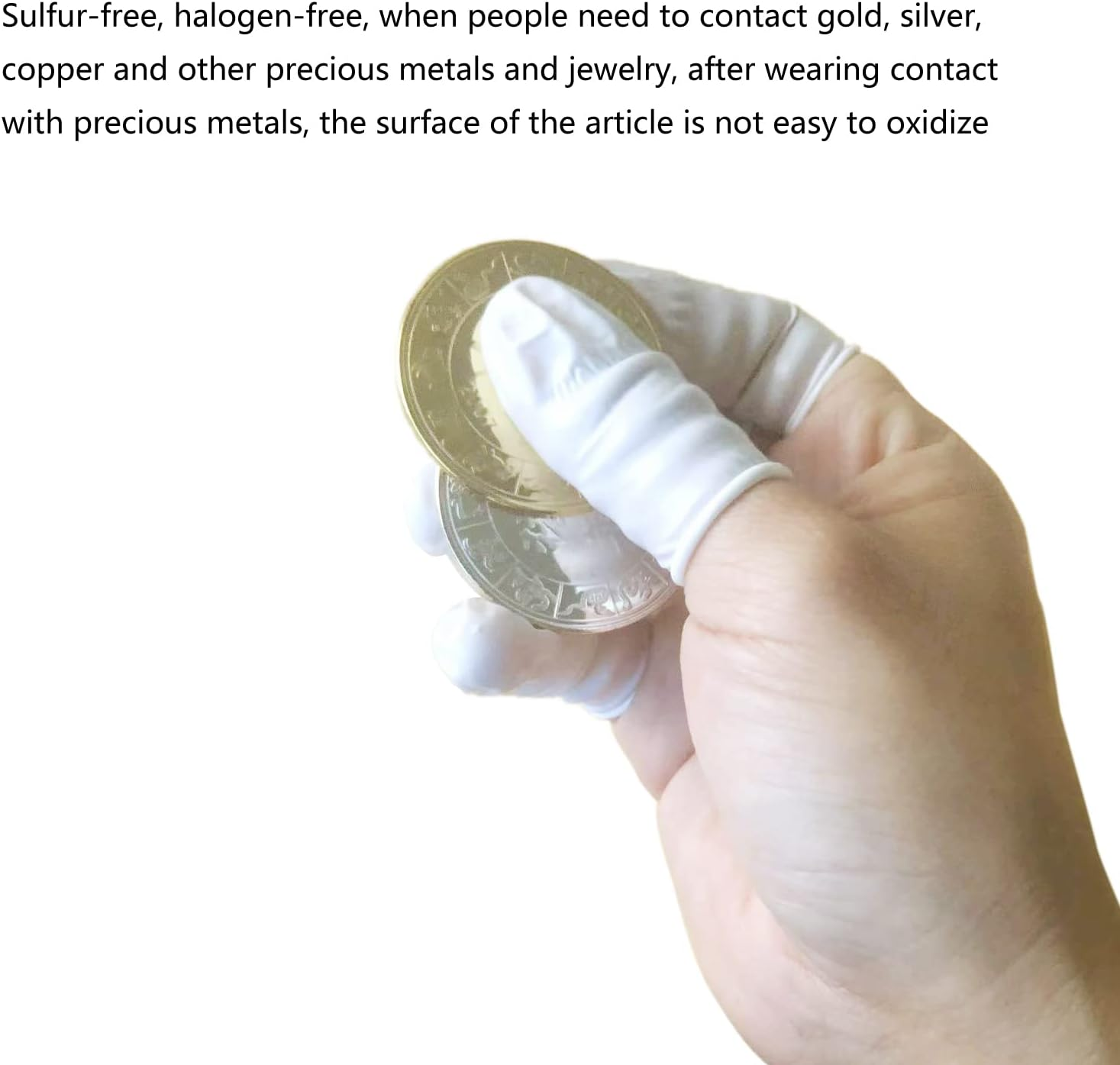 100Pcs Medium Size Disposable Nitrile Finger Cots, Finger Stall Manicure Painting Household Cleaning Office Laboratory Finger Cover Prerotection Sleeves Not Allergic (White) image number 1