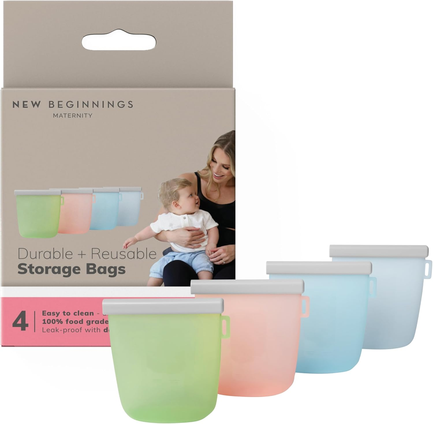 New Beginnings Silcone Storage Bags (Pack of 4)