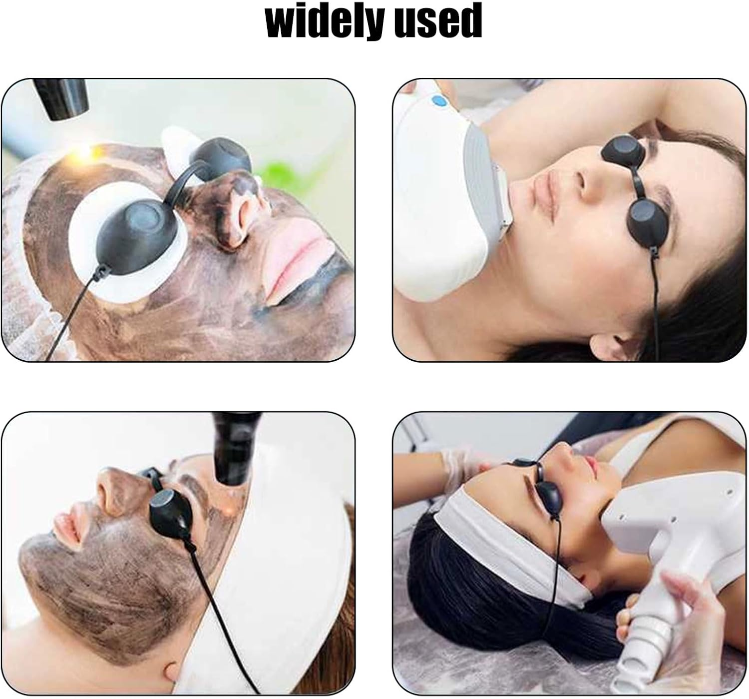 Safety Tanning Goggles and Durable Eye Patch for IPL UV Infrared LED Light Therapy Red Light Glasses with Transparent Bags for Patients Sunbathing on the Beach - Black