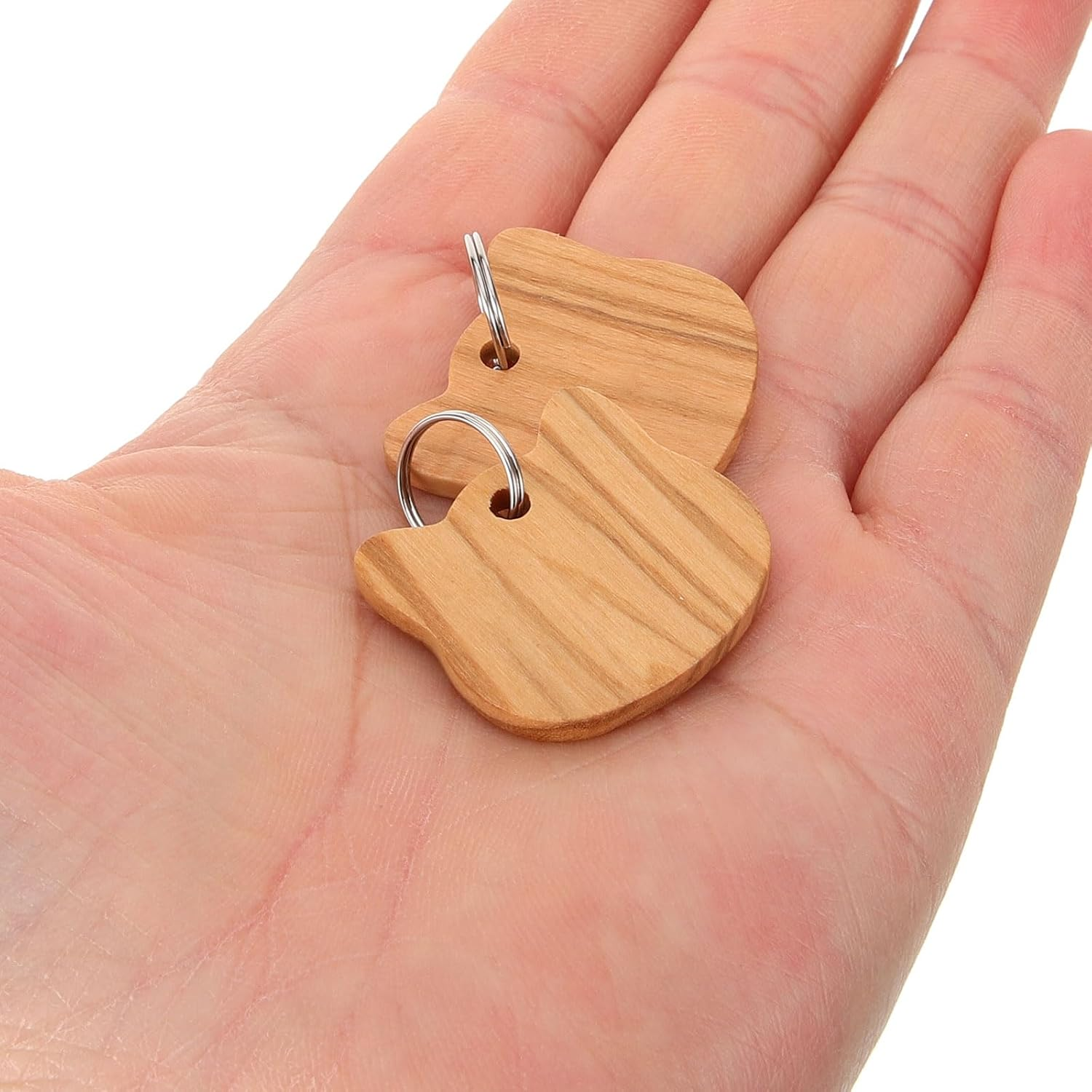 LUOZZY 3Pcs Pet Wooden ID Tag DIY Cat Head Shape Name Tag Puppy Blank Dog ID Tag Pendant Pet Accessories image number 6