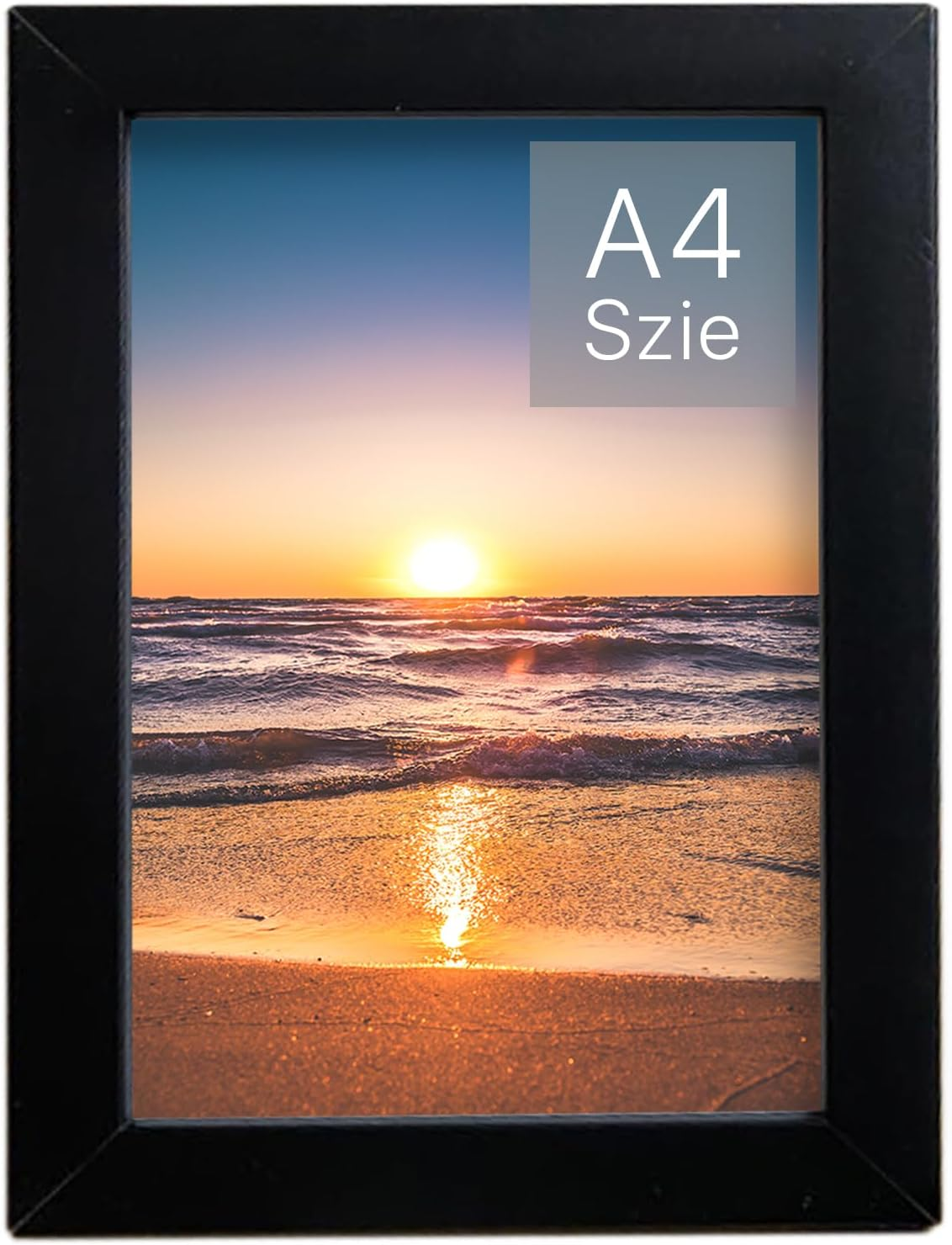 Picture Frame A4, 21X29.7Cm Black Picture Frame, Home Decoration Photo Display Frame Versatile Landscape Portrait Orientation, Wall Mountable Desk Stand image number 5