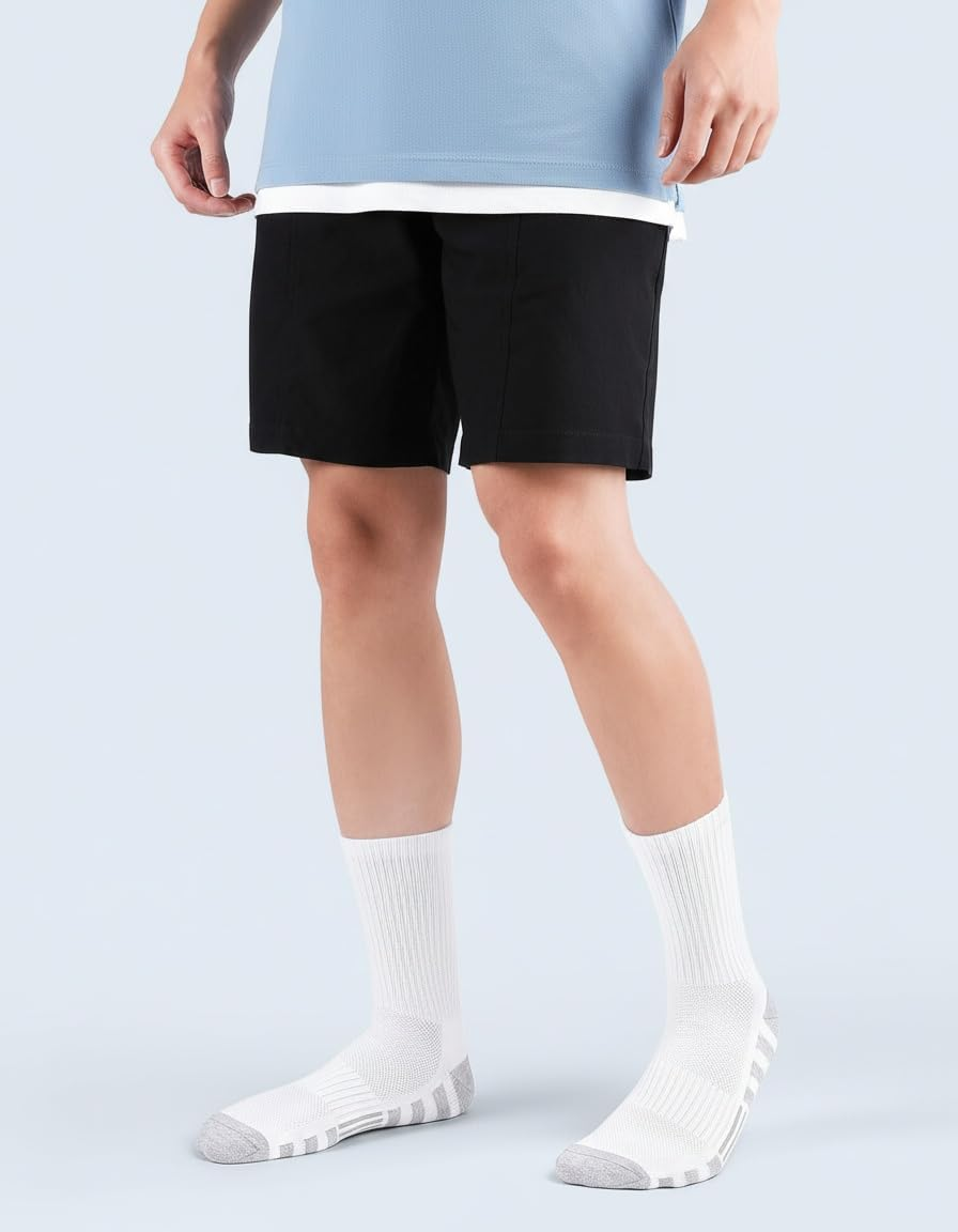 COZY CORE 6 Pairs Athletic Socks Cotton Cushioned Crew Running Socks for Men/Women,Sport Calf Socks Performance Cushioned & Breathable for Running Sports Training Hiking Gym Tennis