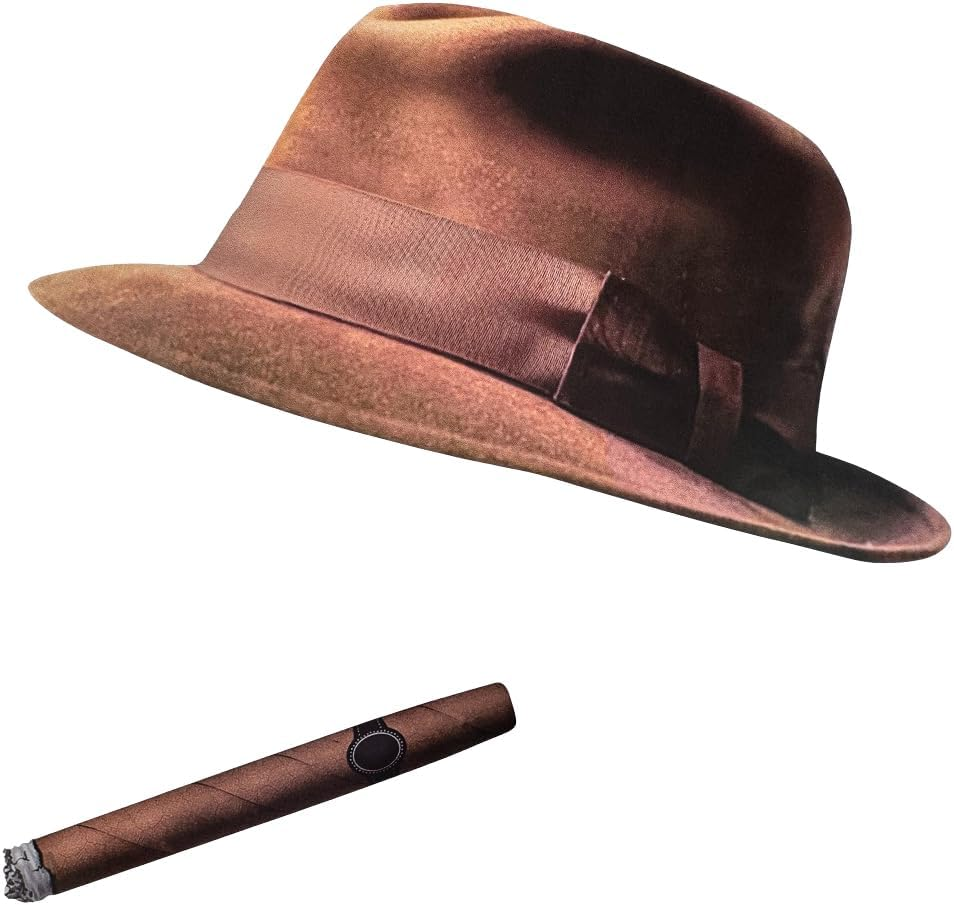 NYTKL Fedora and Cigar Window Decal, the Driving Crooner Decals Fedora Hat and Cigar Sticker, Waterproof Funny Car Stickers Creative Decoration for Automotive Side Window (A)