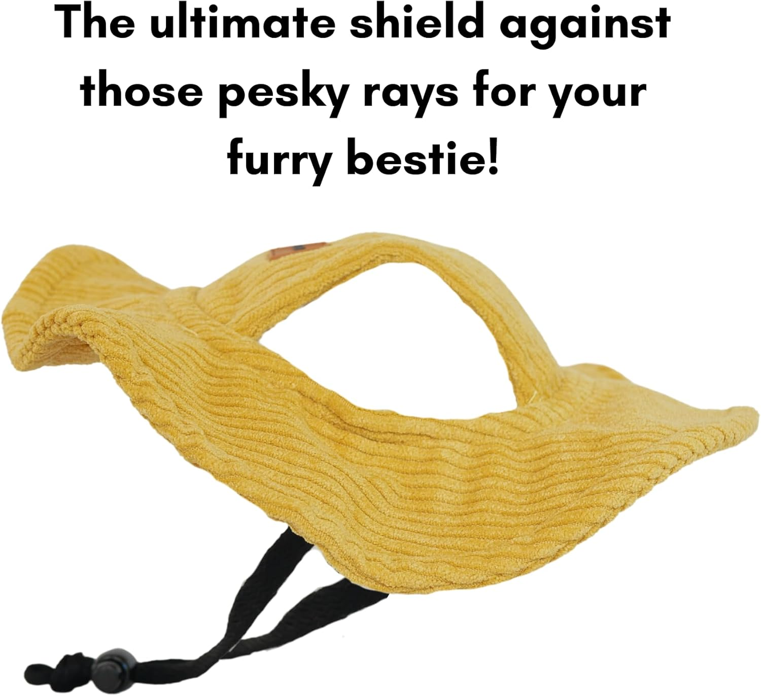 Yellow Corduroy Dog Hat Wide Brim Hat for Pets Outdoor Hat Sun Protection Summer Cap for Small Medium Large Dog (L) image number 1