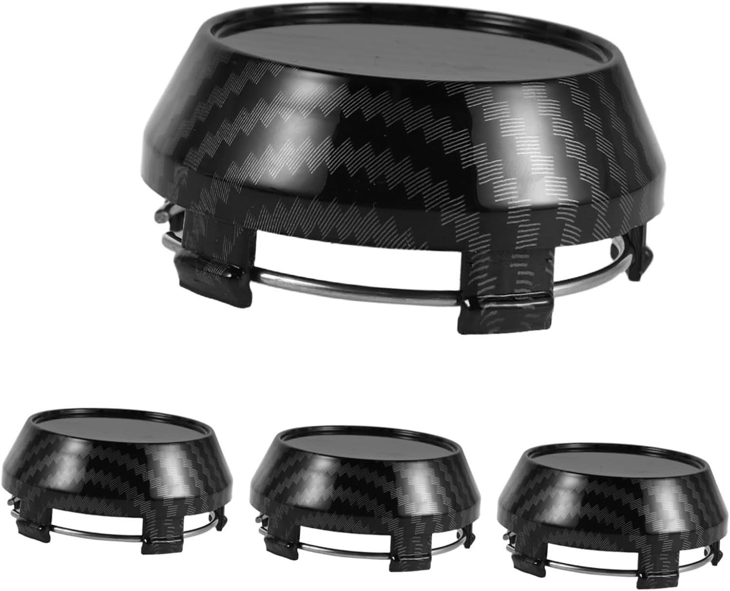 BESTOYARD 4Pcs Carbon Fiber Hubcaps Wheel Caps Center for Car Wheel Center Cover Raised Design for Enhanced Visual Appeal Vehicles image number 3