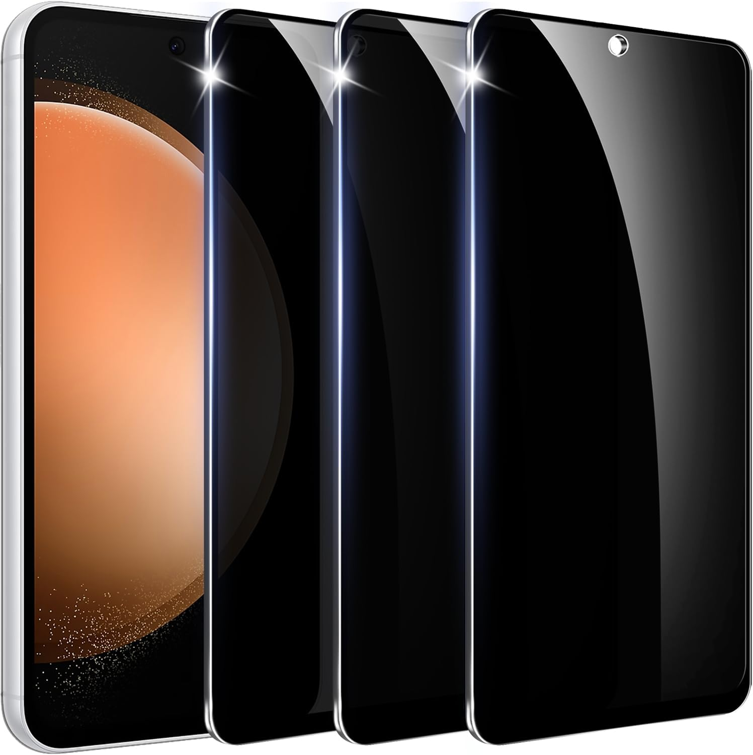 【3+1 Pack】Designed for Samsung Galaxy S23 FE Privacy Screen Protector,9H Tempered Glass【Not Support Fingerprint Unlock】Anti-Spy Film Compatible with Samsung S23FE 5G