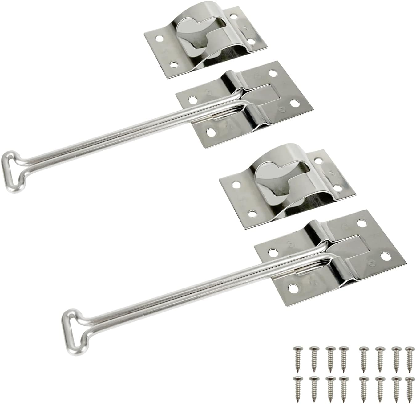 ESUDNT Stainless Steel Rv Door Holder Latch Catch for Trailer,Camper,Cargo,Truck(2 Pack, 4 Inch, Come with Screws) image number 6