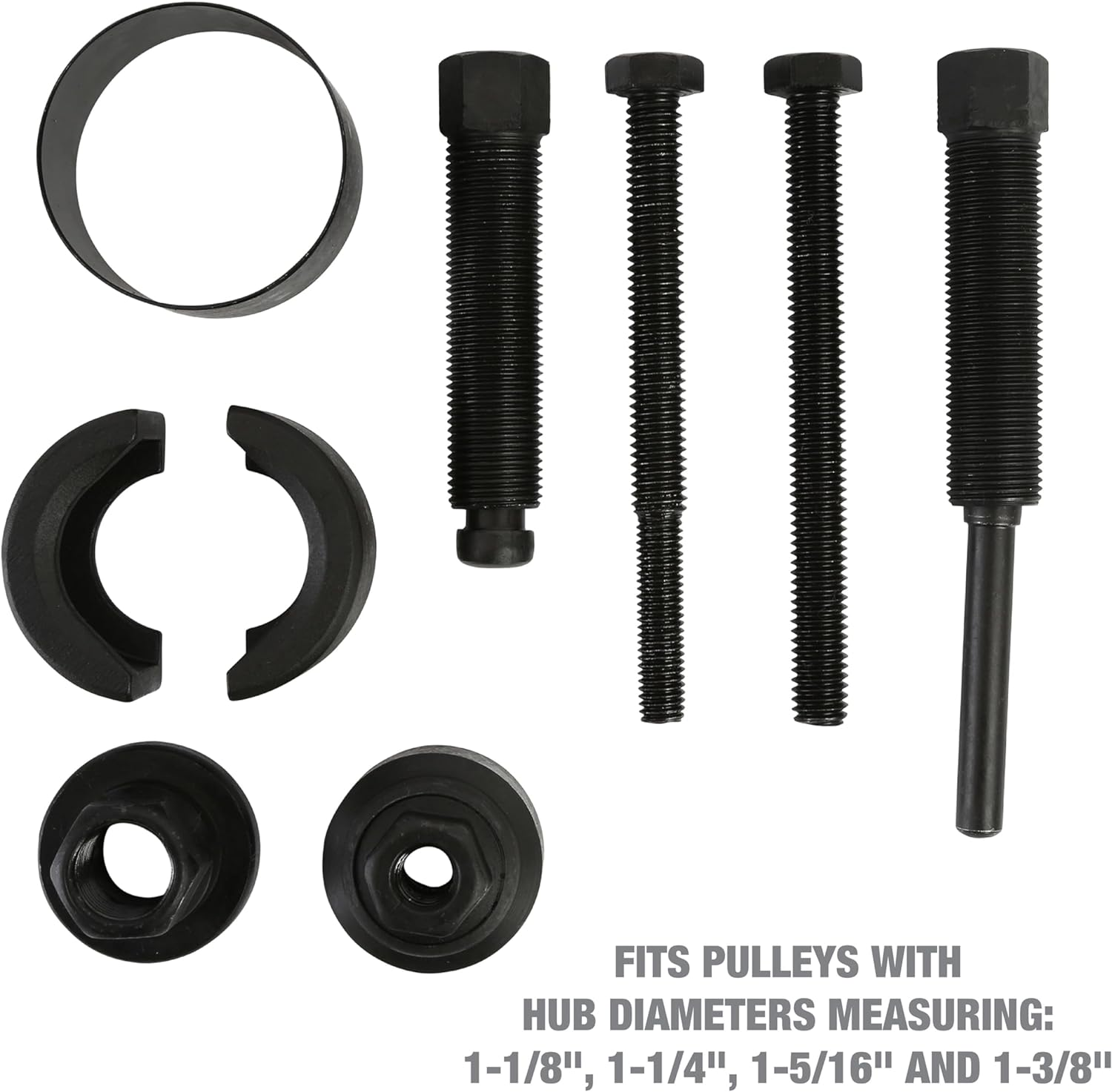 OEMTOOLS 37031 Power Steering Pulley Puller and Installer Kit, Removes and Installs Power Steering Pump Pulleys on Most Domestic Vehicles, Ford, GM, VW, Green image number 5