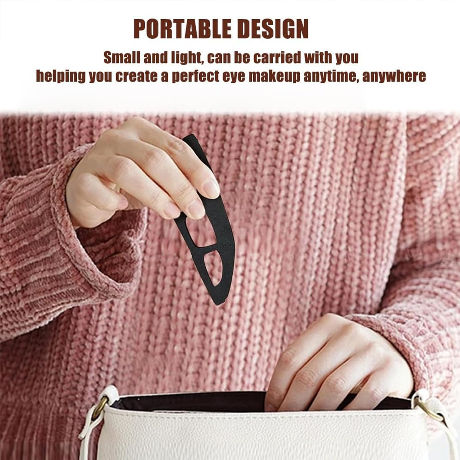 Eyeshadow Stencils, 2 Pieces, Reusable Eye Makeup Aid with Brush, Eyeliner Template for Women image number 5