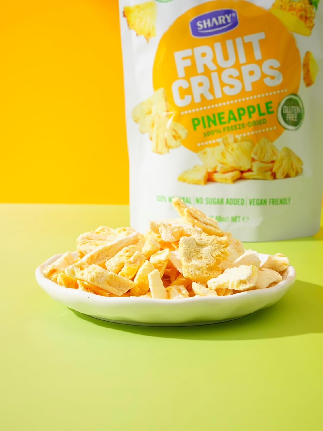 Shary Freeze Dried Pineapple Crisps, 25G &ndash; Healthy Snack, 100% Natural, Vegan, Gluten-Free, No Added Sugar, Crunchy & Delicious image number 1