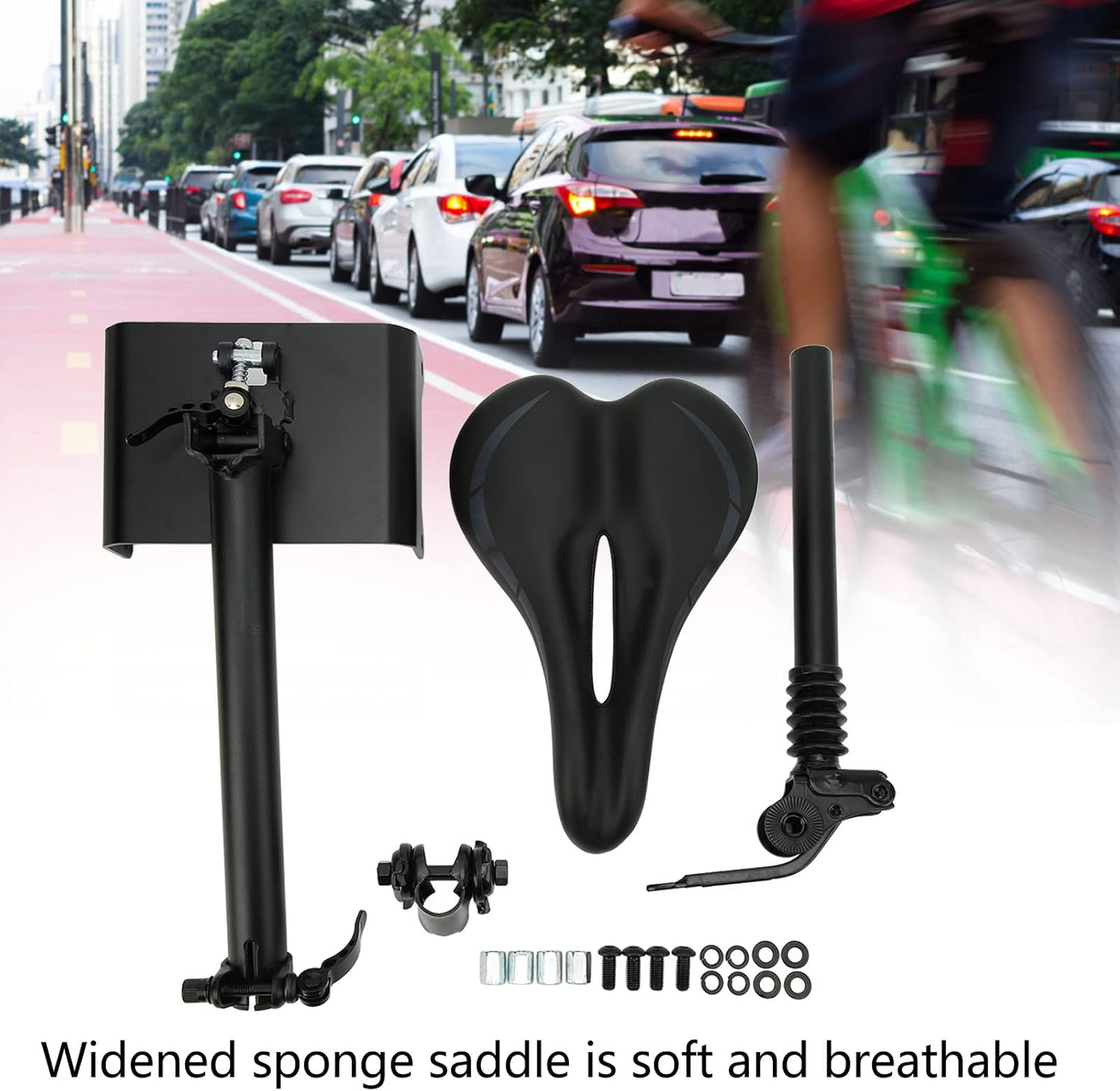 Electric Scooter Seat, Height Adjustable Saddle for Segway Ninebot F20 F25 F30 F40 Comfortable and Shock Absorbing, Punch image number 4