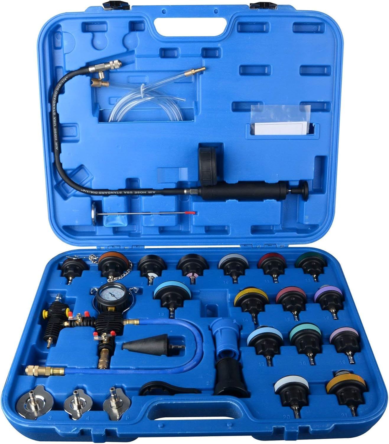 DAYUAN 28Pcs Universal Radiator Pressure Tester and Vacuum Type Cooling System Kit image number 1