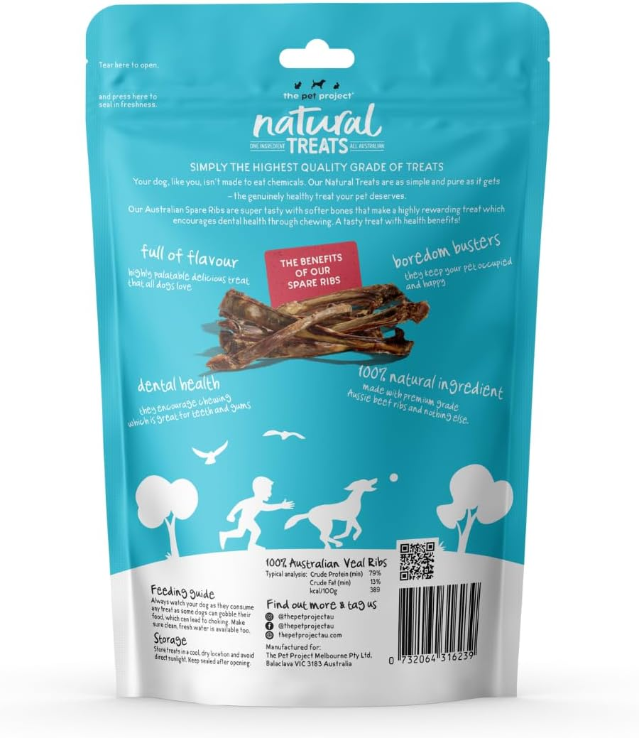 Australian Spare Ribs 120G | Long Lasting Natural Australian Treats for Dogs Chew Treat image number 3