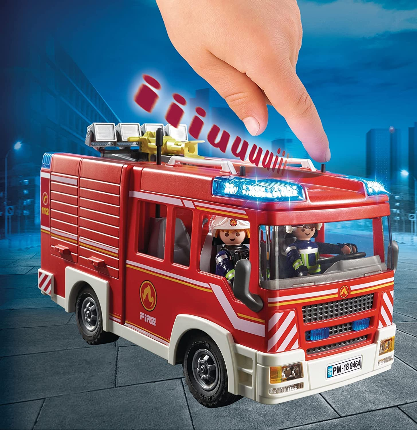 Playmobil Fire Engine Playset &ndash; Rescue Vehicle Toy with Firefighter Figures & Accessories for Kids Age 4+ image number 2