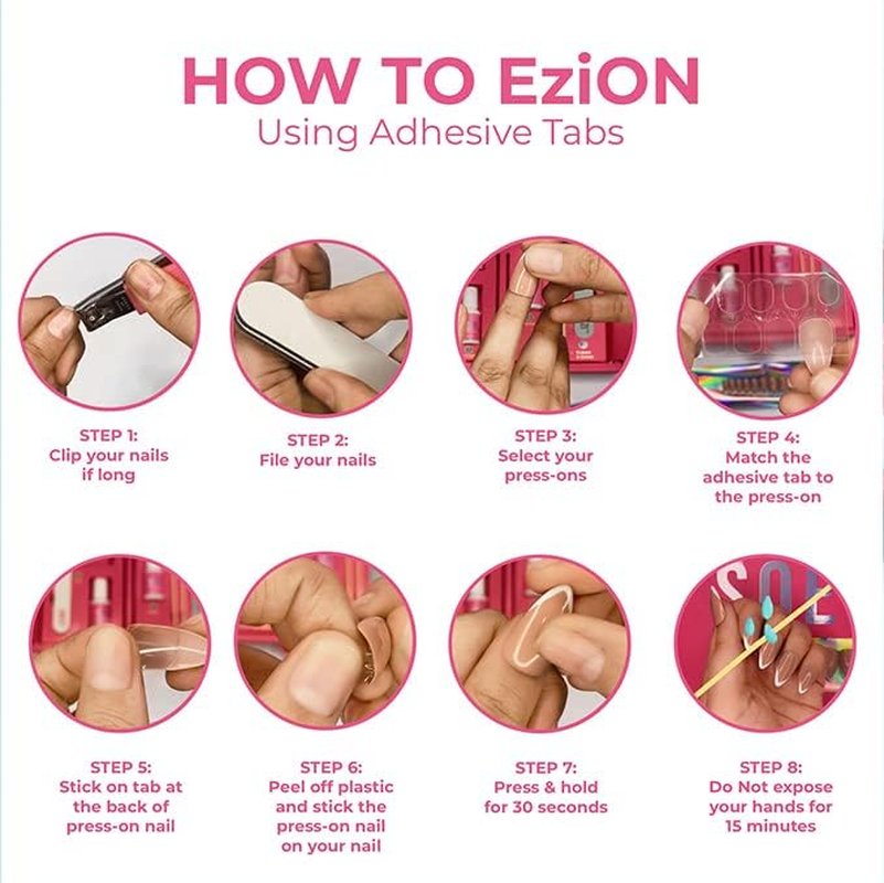 SOEZI Women'S Magic Dust Reusable SOEZI Press on Nails | Artificial False Nail Extension | Application Kit, Ezion | Ezioff Nourish & Restore Removal | Customisable (Oval_L) image number 2