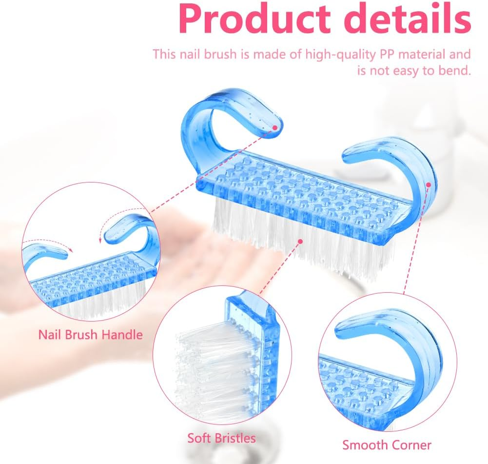 LOPHE Nail Brush, 4-Piece Hand Wash Brush Set with Hard Bristles, Plastic Nail Brushes for Hands, Fingernails, Sink - Pack Of 6 Hand Wash Brushes image number 6