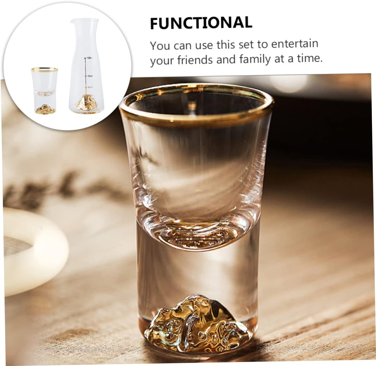 OKUMEYR White Wine Glass Glass Wine Bottle and Drinking Decanter for Home Use Includes Decanter for Easy Serving image number 3