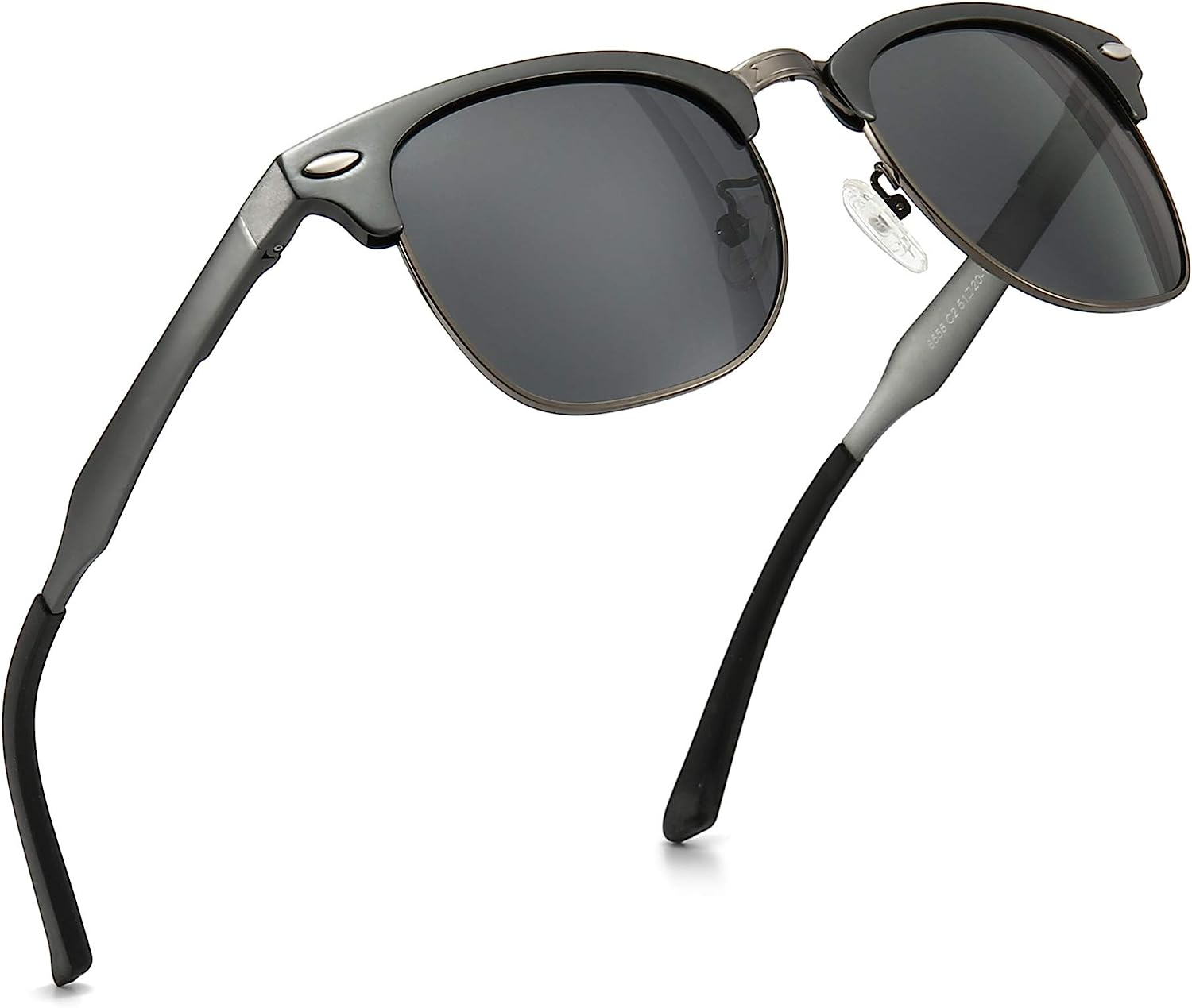 SUNGAIT 80S Sunglasses Retro Semi Rimless Clubmaster for Men Women