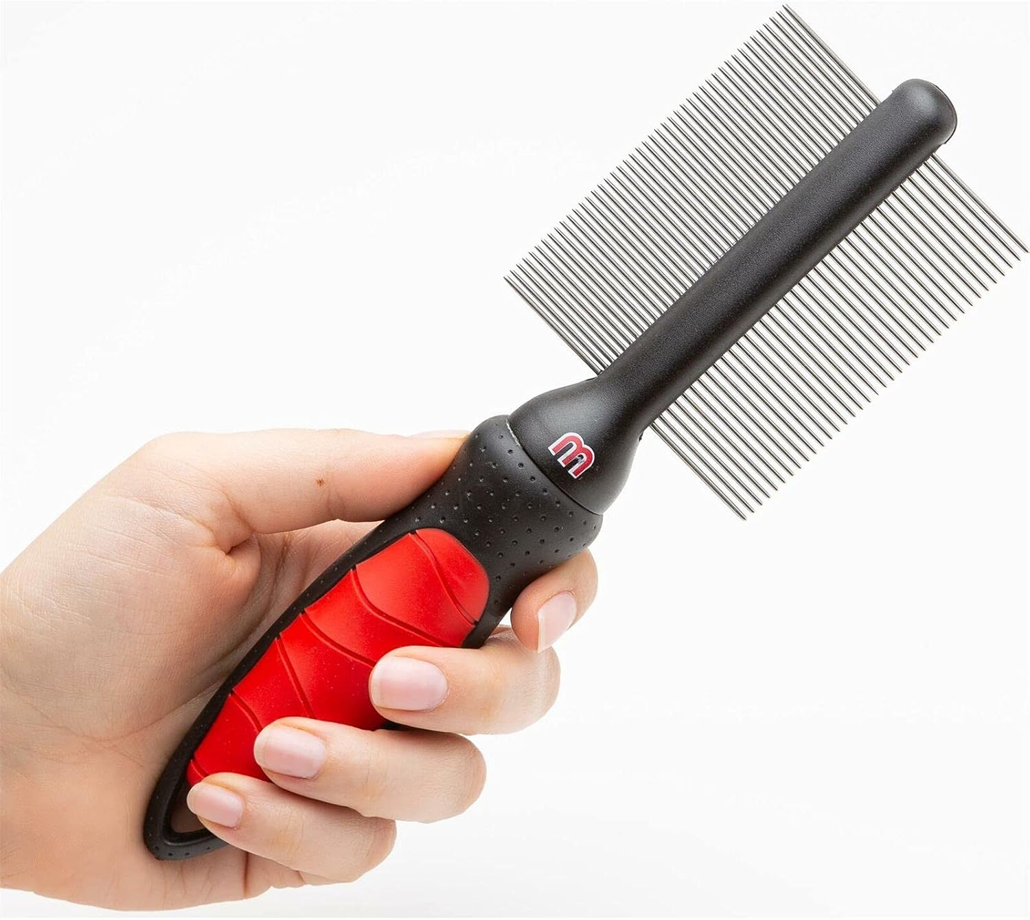 Mikki Dog, Cat Dual Comb -Double Sided Shedding Brush Removes Knots, Tangles -For Fine and Medium Coat image number 2