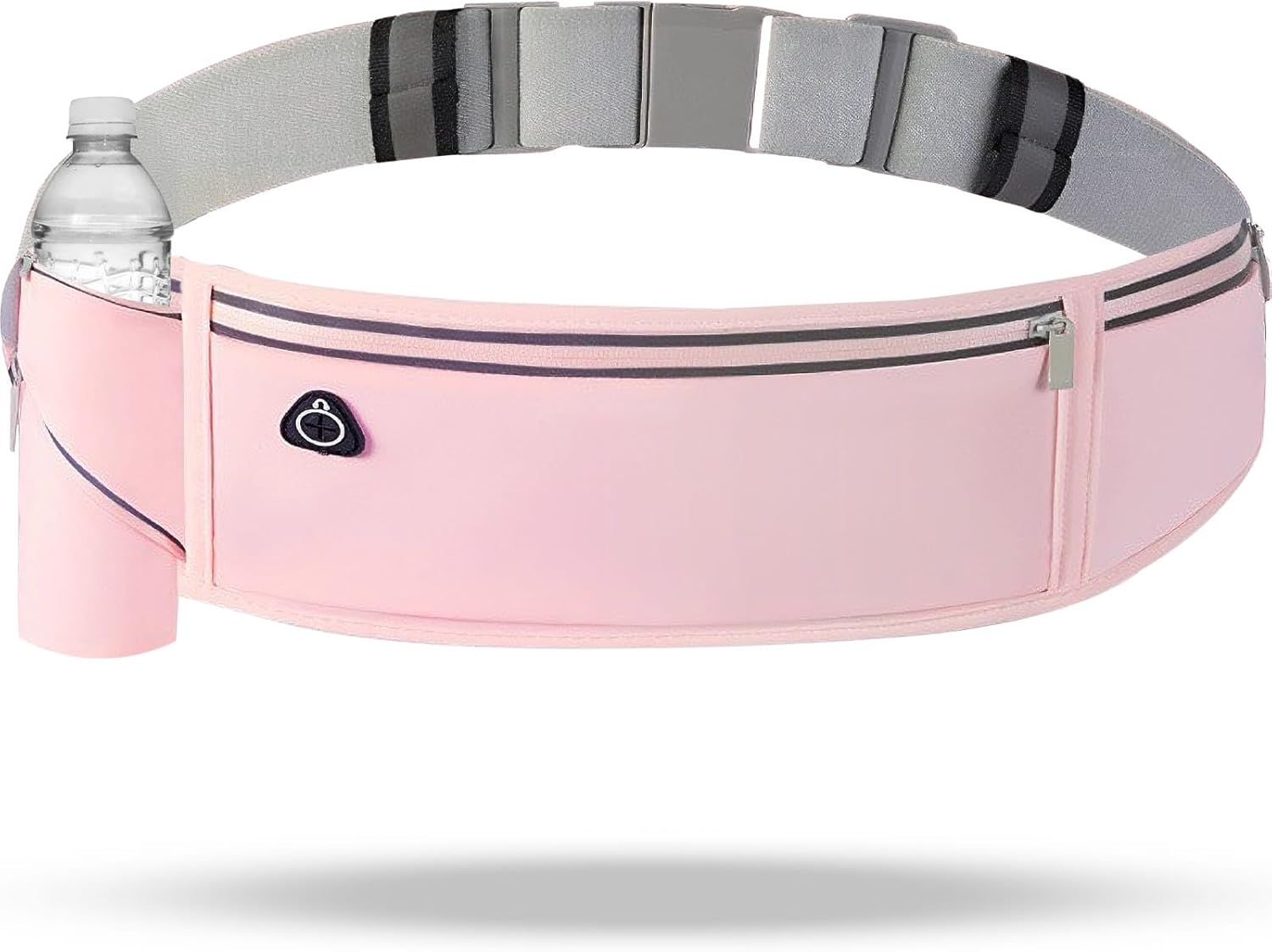 QUPOLPOL Running Belt Waist Pack &ndash; Adjustable Water-Resistant Bum Bag with Phone Pocket, Reflective Strips, No-Bounce Fit for Running, Jogging, Gym, Hiking, Travelling, Black