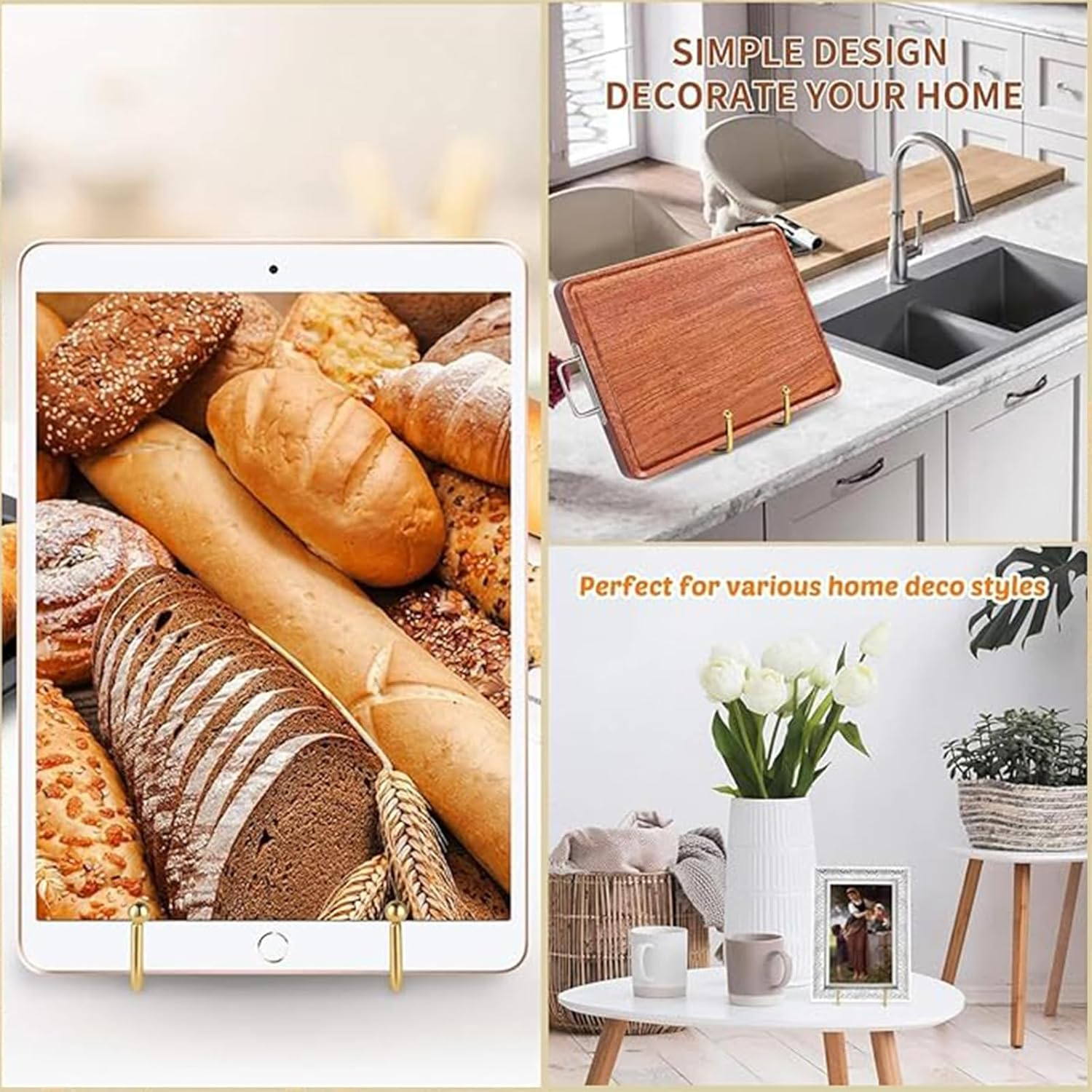 4 Pcs Display Stand,Metal Frame Stand for Picture, Book, Photo Easel, Creation, Book Display Stand Tabletop Art Decorative Trays image number 5