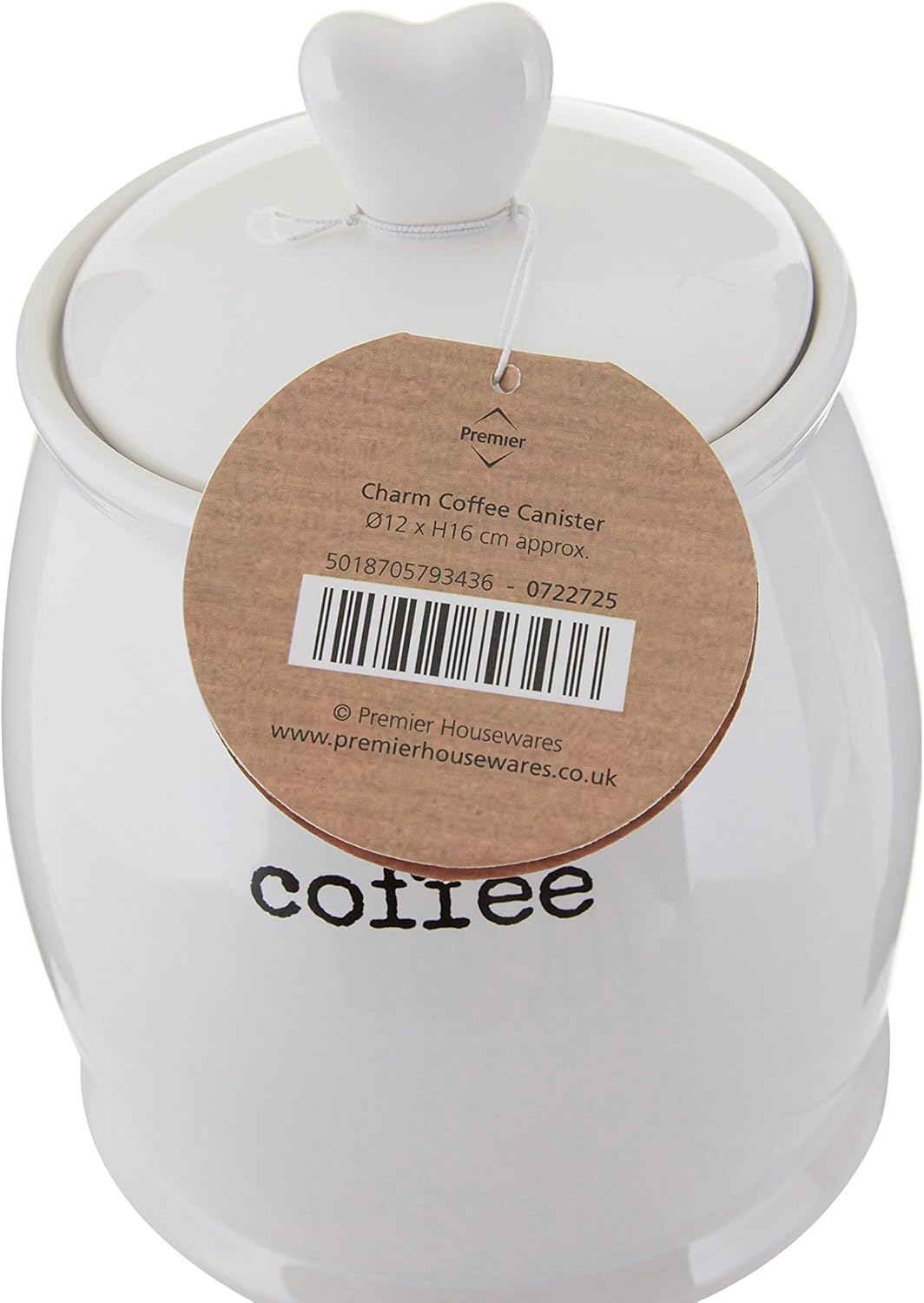 Premier Housewares Charm Coffee Canister, White image number 1