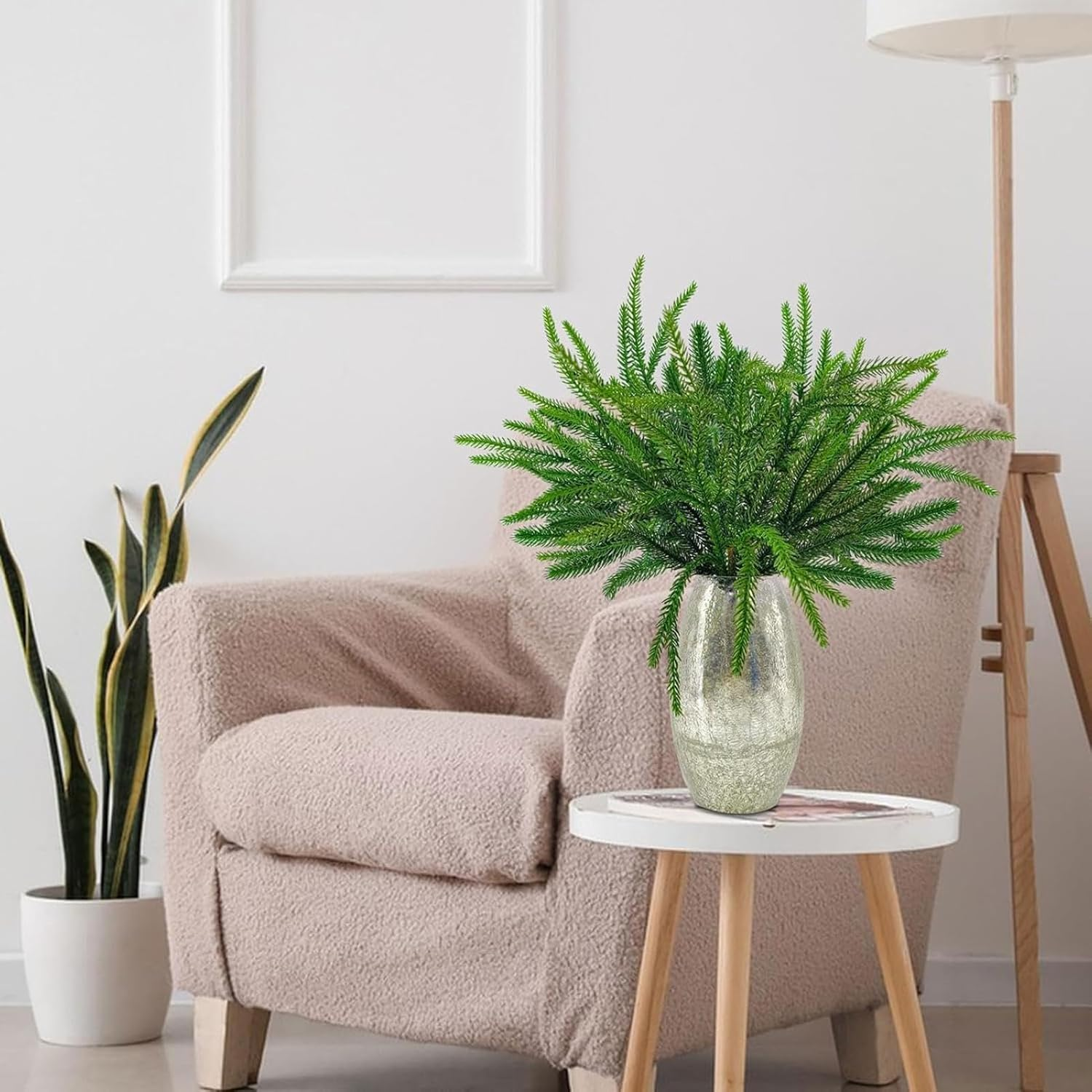 Pine Branches | Christmas Norfolk Pine Branches Artificial Leaves Branches,Artificial Pine Tree Branches for Fireplace, Wall, Table, Corner image number 4