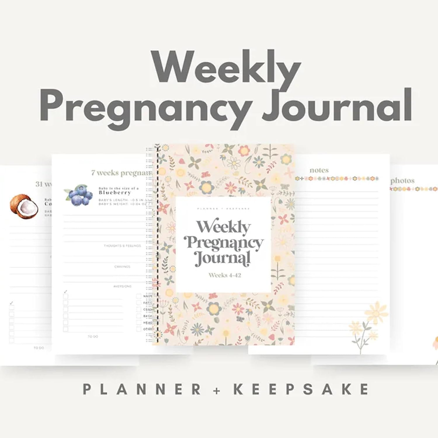 Maternity Journal | Calendar for Pregnancy Planner | 8.3X11.2 Inches Pregnancy Journal Book Planner Expecting Mom Must-Haves Weekly Organizer to Track Milestones for Moms image number 4