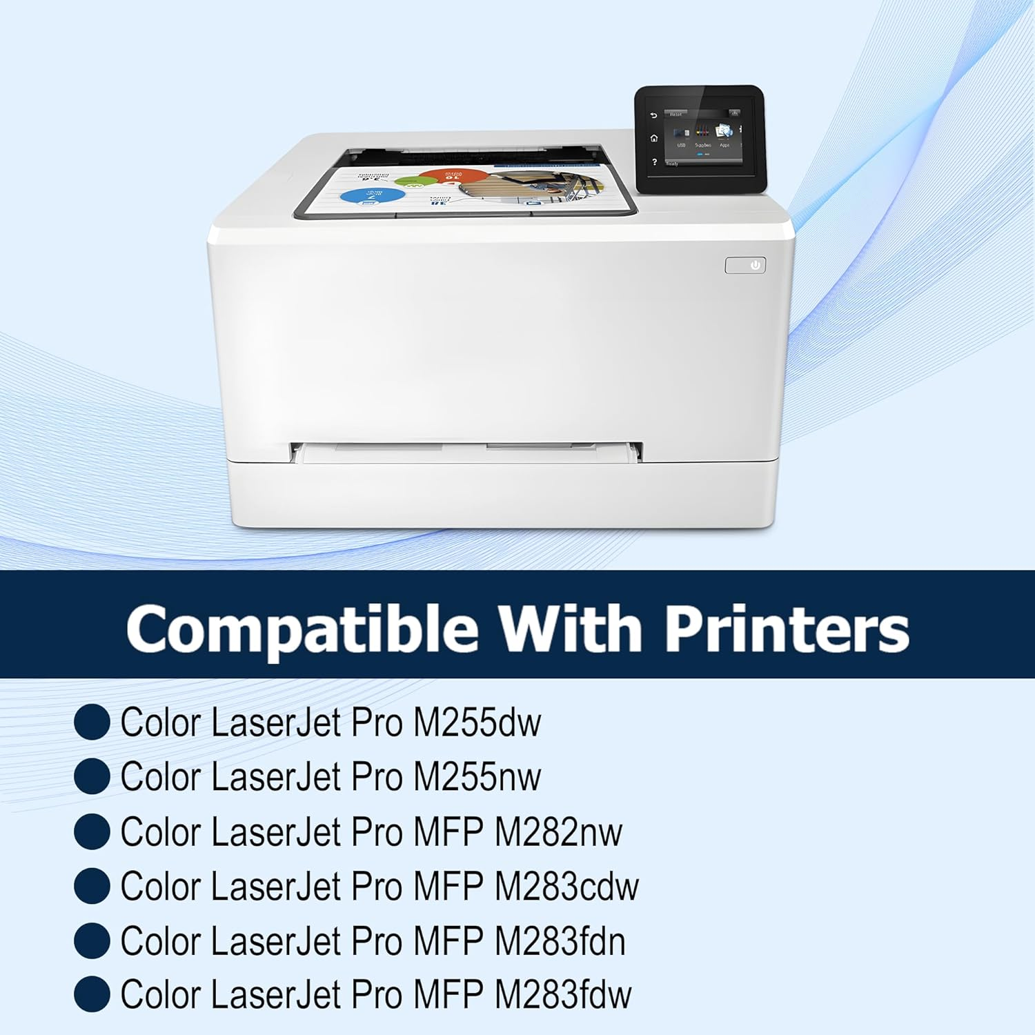 OFFICE-COLOR 2 Pack Replacement for HP 206A Black Toner Cartridge (With Upgraded Chip) W2110A for HP Color Laserjet Pro MFP M283Cdw M283Fdw M282Nw M255Dw,M255Nw Toner Printer Ink image number 4