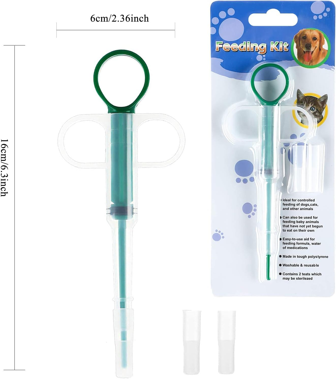 Pack of 3 Pet Medicine Syringe Tablet Dispenser Cat Pet Pusher Syringe Reusable Tablet Dispenser for Cats Dogs Puppies Small Animals Tablets Applicator Cat image number 3