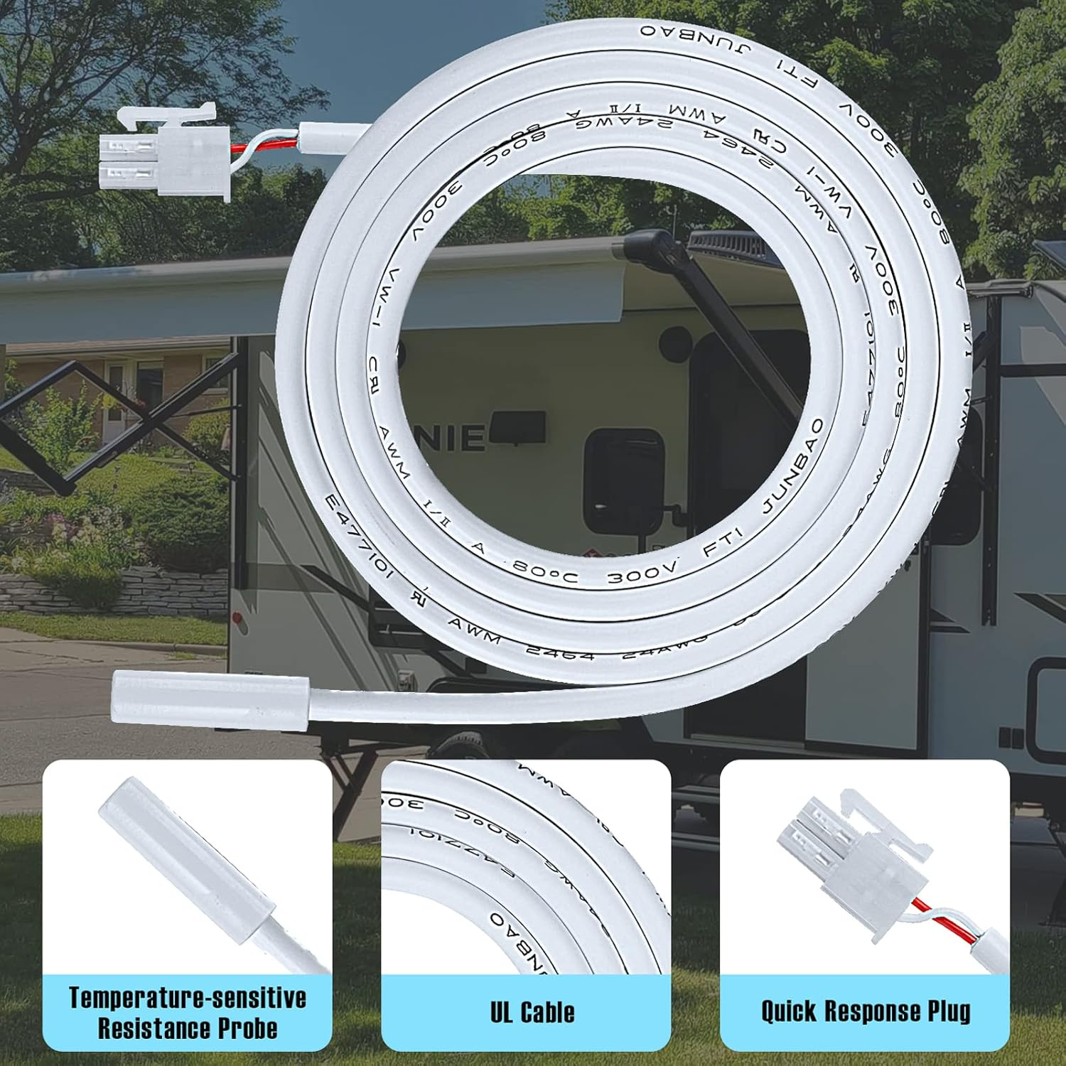 NOVINO Refrigerator Thermistor for Dometic RM Series, 2 Wire, -20&deg;C to 105&deg;C, Waterproof, LCD Display image number 6