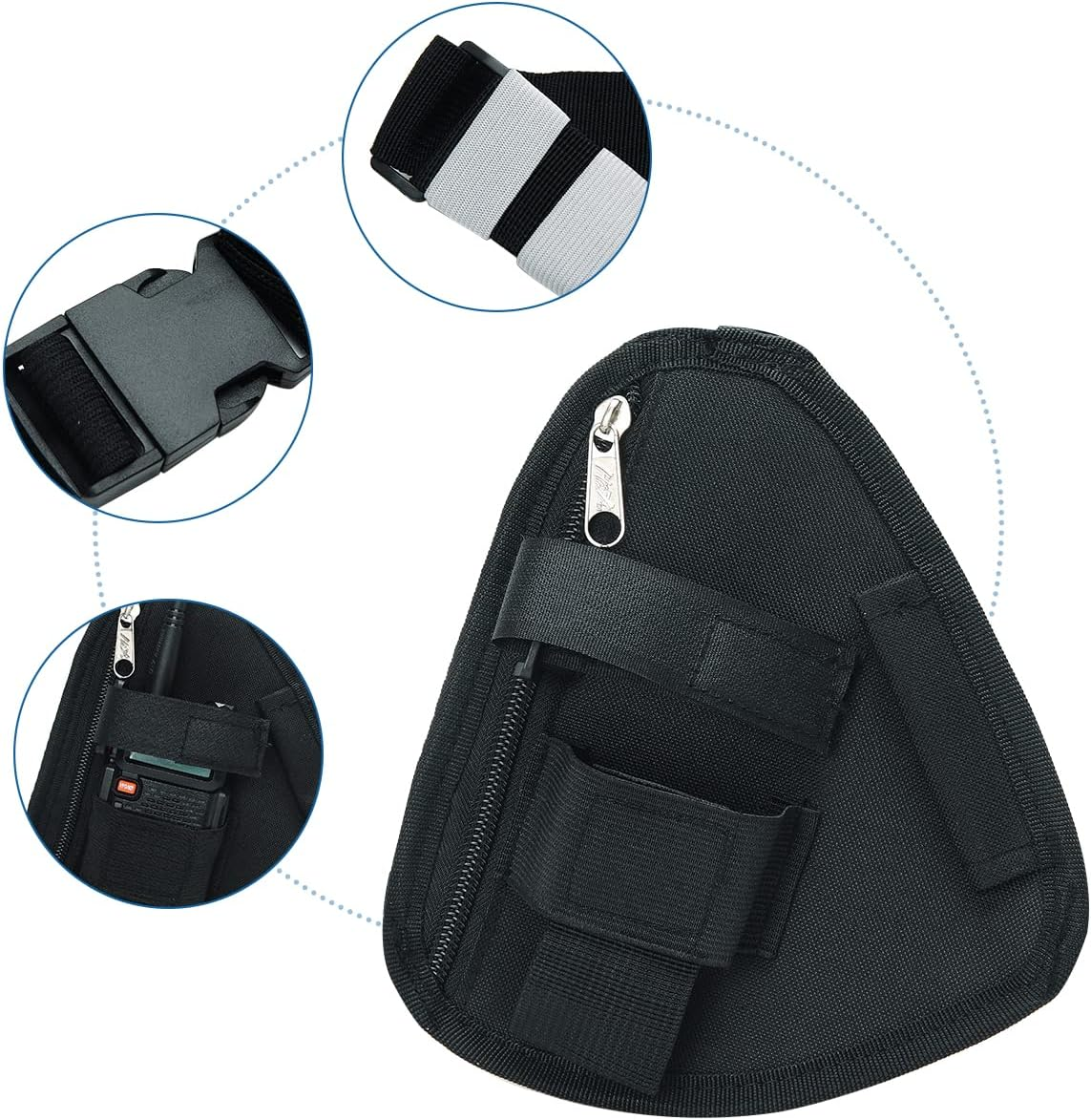 Universal Radio Chest Harness Tactical Vest Nylon Military Vest Chest Rig Pack Pouch Holster Tactical Harness Walkie Talkie image number 2