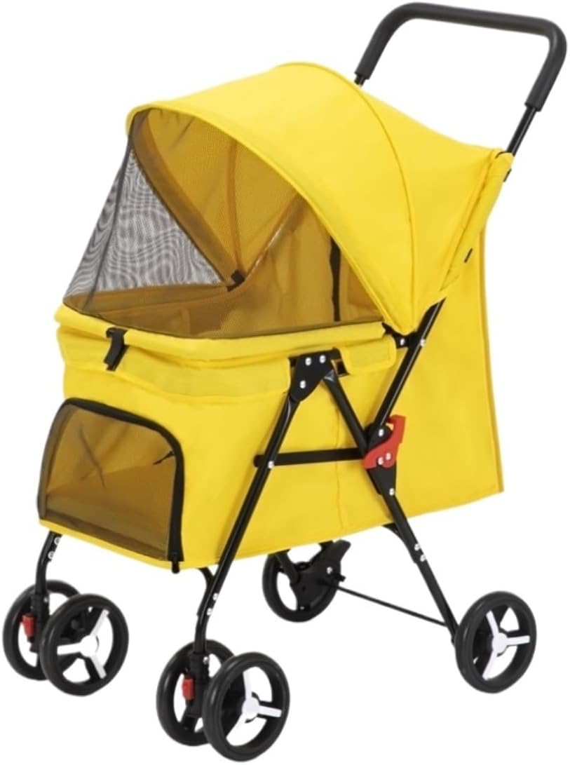 Pet Stroller Dog Stroller Cat Stroller Folding Pet Stroller with 4 Wheel Cat Stroller for Travel Walk Dog Stroller for Small Medium Dogs & Cats Dog Pram Dog Cat(Color:Gray) image number 5