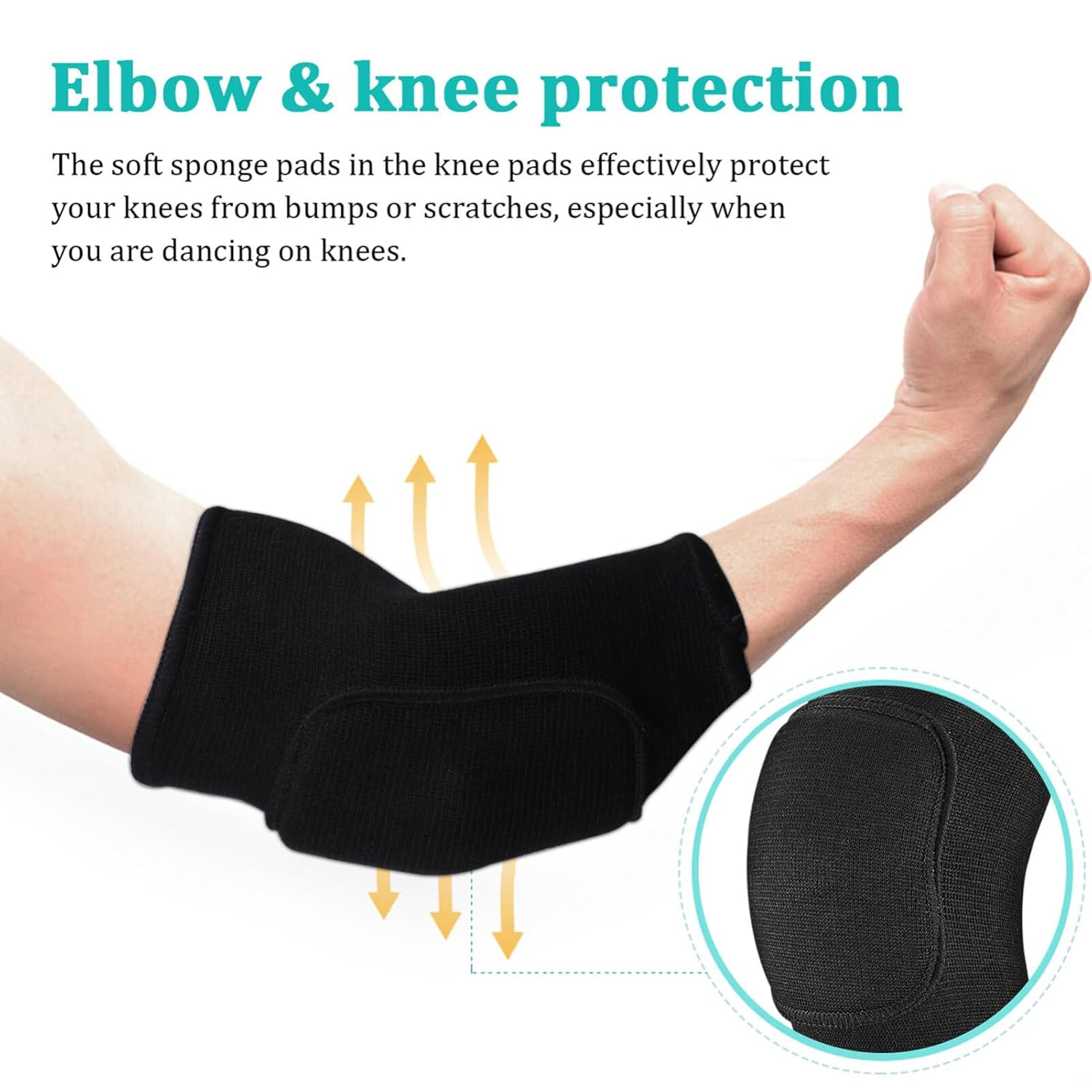 Minkissy Men'S Work Knee Pads Padded Sleeves Soft Breathable for Cycling Yoga Dance image number 3