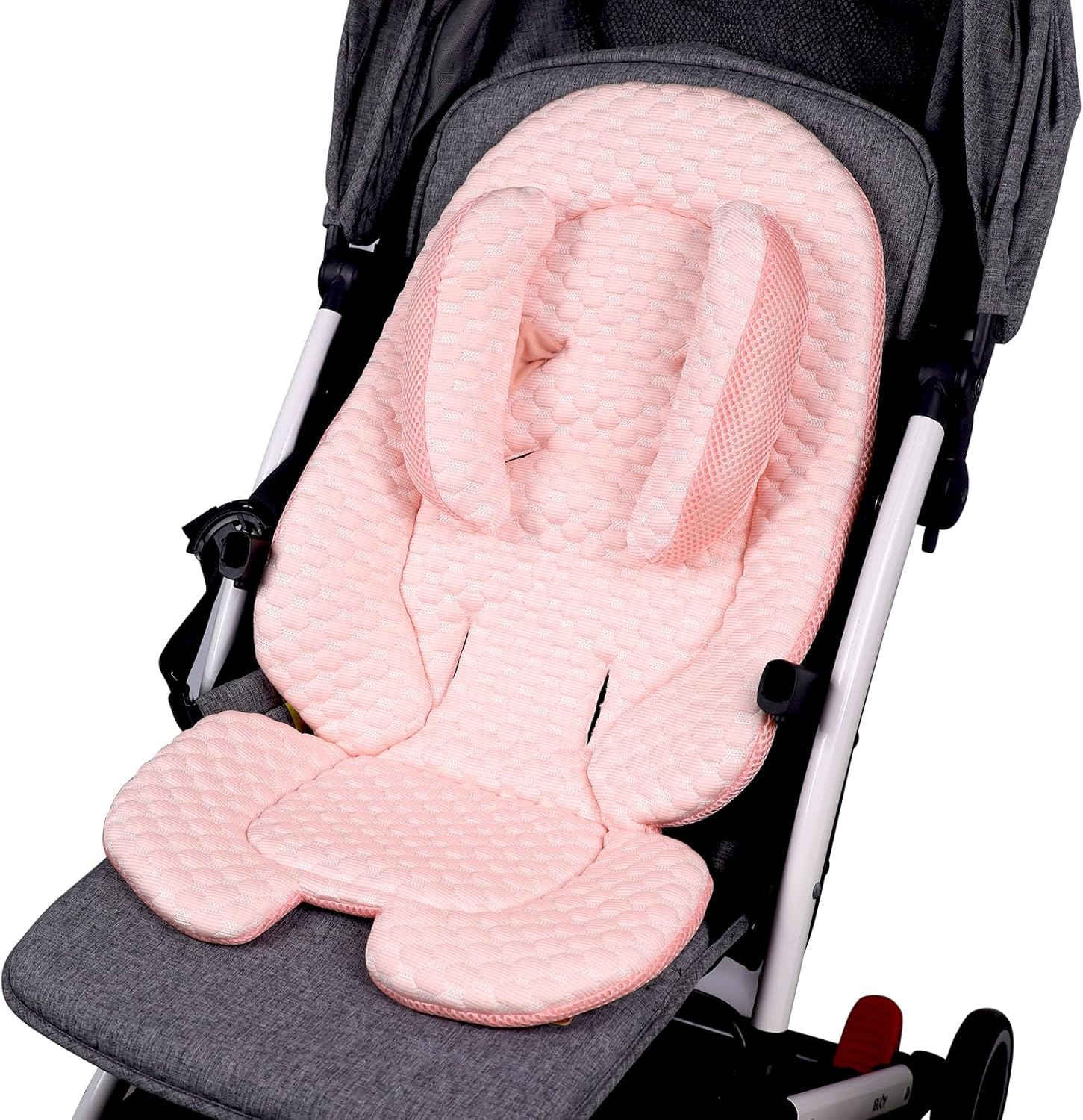 KAKIBLIN Infant Car Seat Insert for Baby,Cooling Pad Cooler Pad,Baby Head Support with Head Pillow, Breathable Fabric Cooling Cushion Liner Fits Strollers, Car Seat, High Chair, Bassinet, Swing