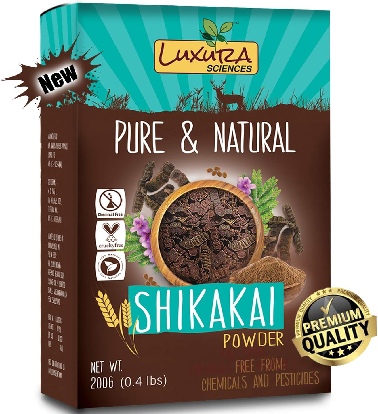 Luxura Sciences Shikakai Organic Natural and Double Filtered Powder for Hair (200 Gms) image number 4
