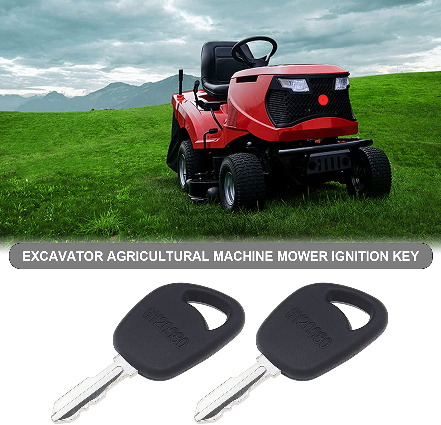 Emagtech 5PCS Ignition Starter Keys GY20680 AM123426 AM131946 Compatible with Husqvarna, John Deere, Kohler Lawn Mower and Tractor image number 1