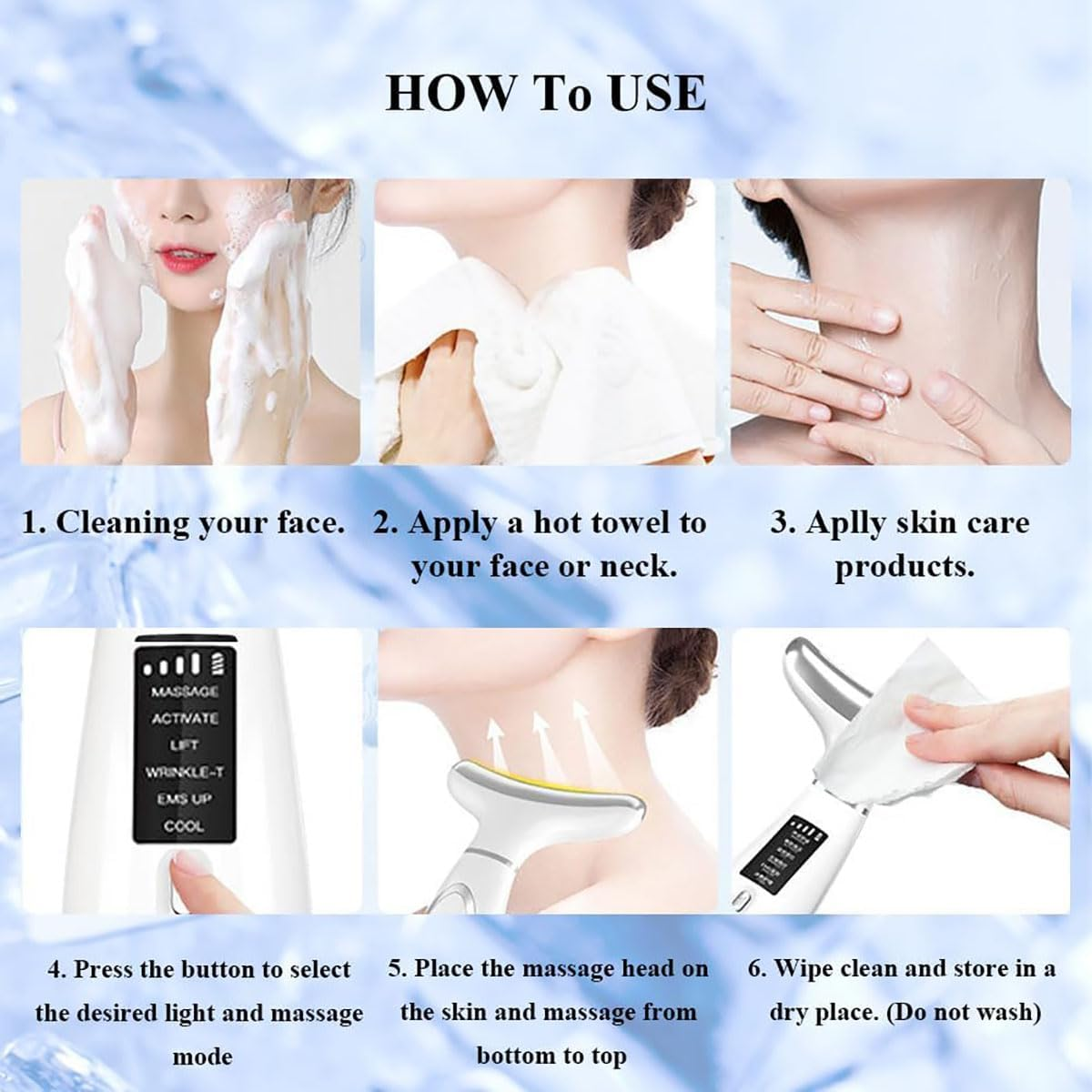 BEAUTY Face Massager with Cooling Mode, 6 Skin Care Tools with 4 Light Sources, EMS Microcurrent Red Light Therapy, Household Facial Carving Tools, Female Gifts image number 5