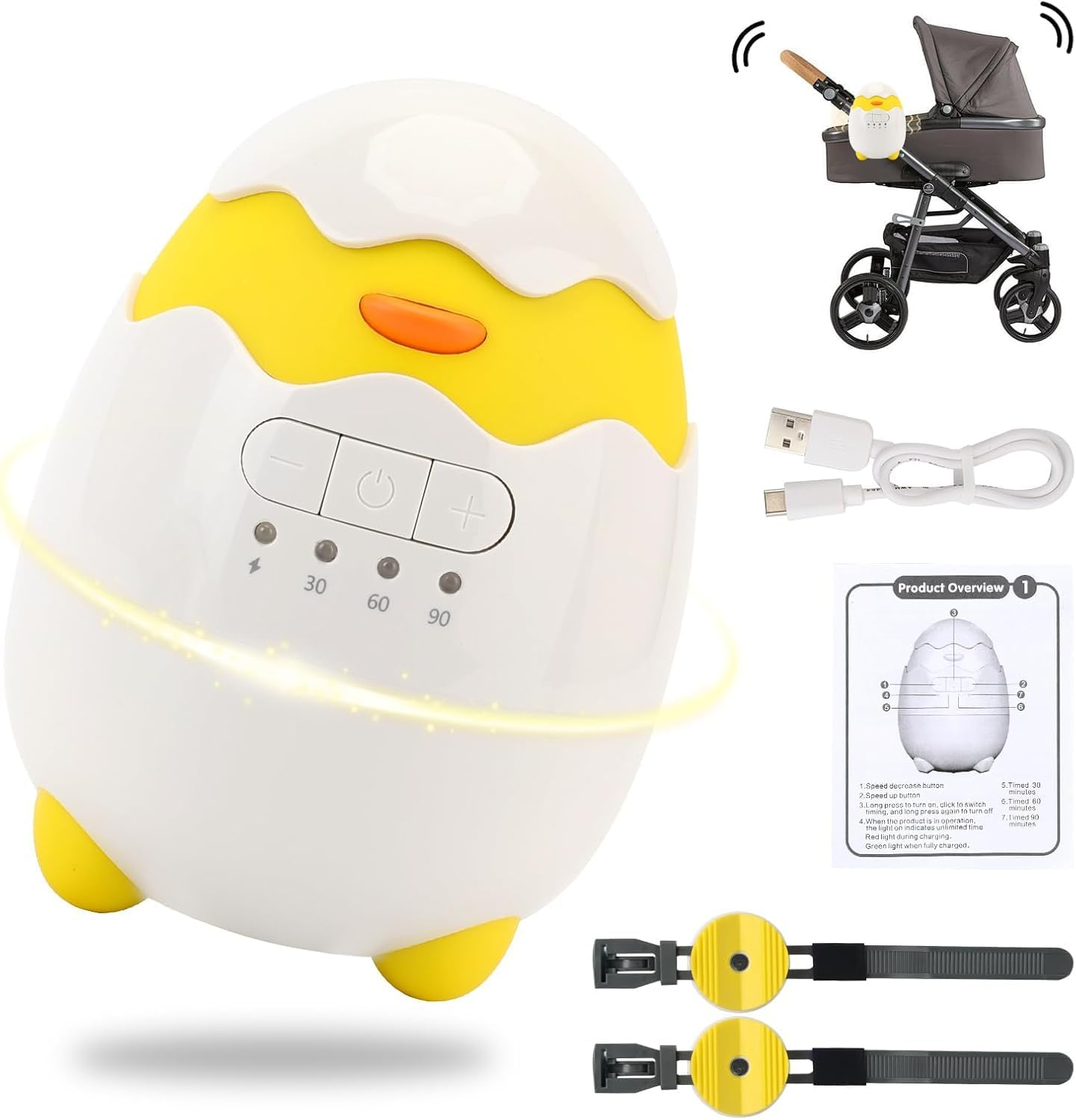 Portable Baby Rocker, Pram Rocker 2.0. USB Rechargeable, Portable Baby Rocker Fits Any Pram, Stroller, Baby Swing, Pushchair, Bouncer and Buggy image number 1