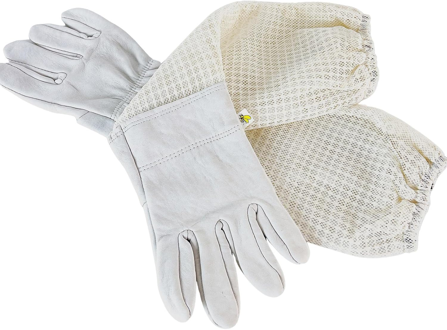 Beekeeper Gloves Goatskin Beekeeping Gloves for Men Woman Protect from Honey Bee Stings, with Ventilated Canvas Long Sleeves Elastic image number 3