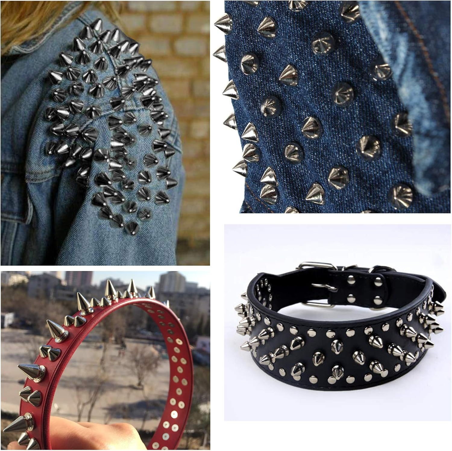 LUTER 200 Sets/Pairs 7X9.5Mm Bullet Cone Spikes and Studs Gun Metal Screw Back Studs DIY Craft Rivets Punk for Clothing Shoes Leather Belts Bag (Gun Black) image number 3