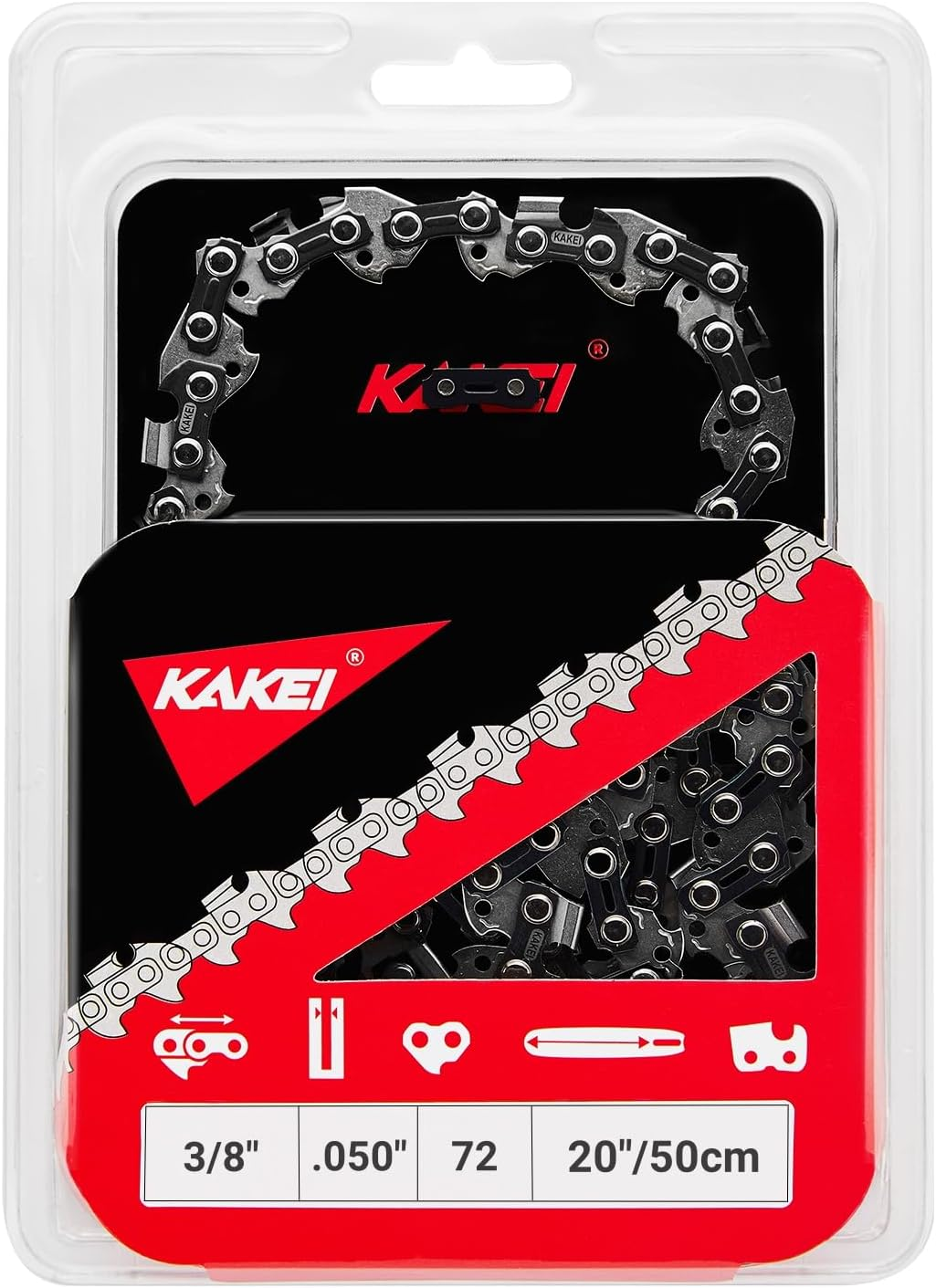 KAKEI Echo Chainsaw Chain 16 Inch 3/8" LP Pitch .050" Gauge 57 Drive Links- 91PX57CQ/ 91VG57CQ Fits Echo CS-3510/352/3400/400, Worx WG300,WG303 - S57 (3 Chains) image number 2