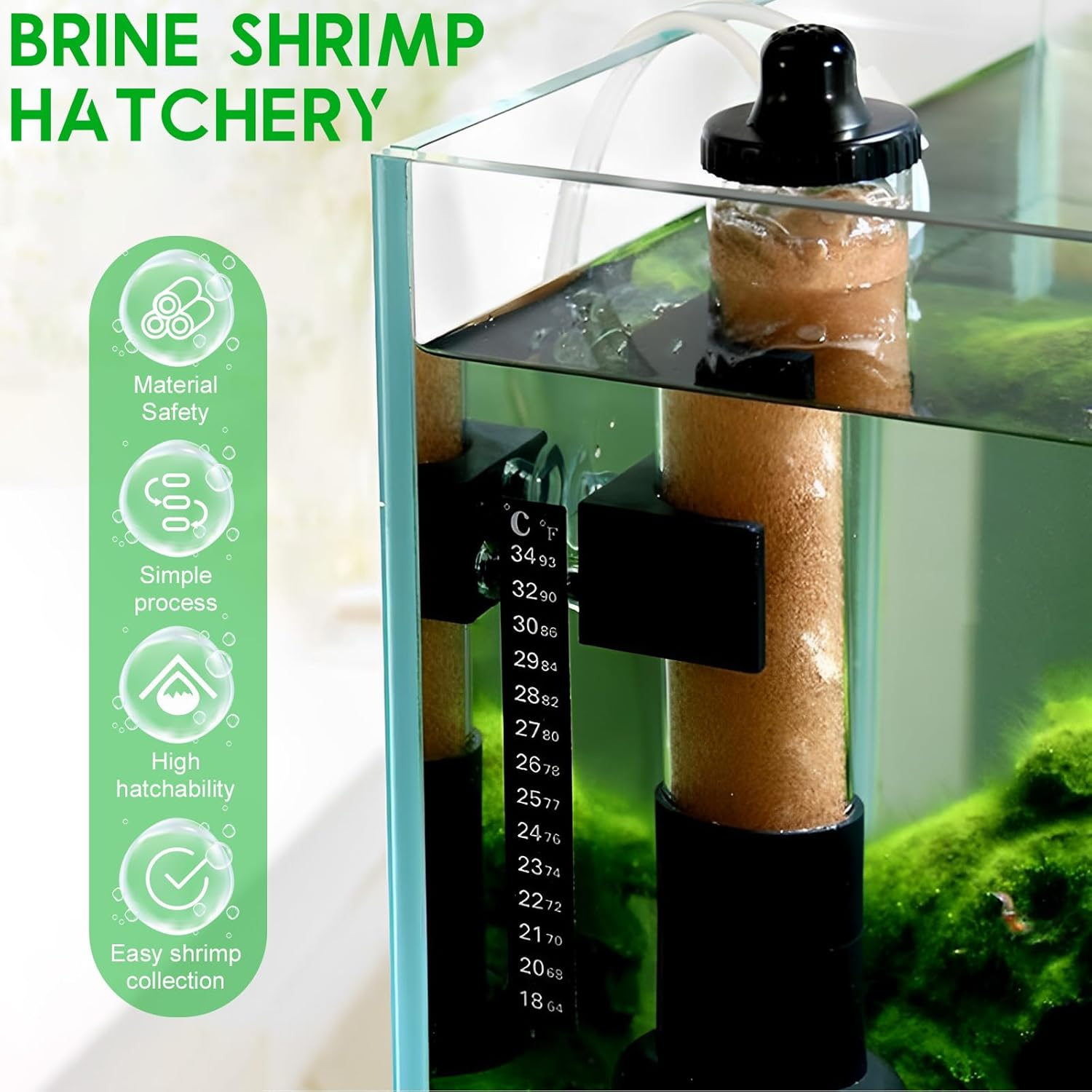 Brine Shrimp Hatchery Kits, Safe Reusable Brine Shrimp Eggs Incubator Set, Brine Shrimp Eggs Hatchery Kit, DIY Aquarium Fish Tank Hatch Tool for Fish Food image number 1