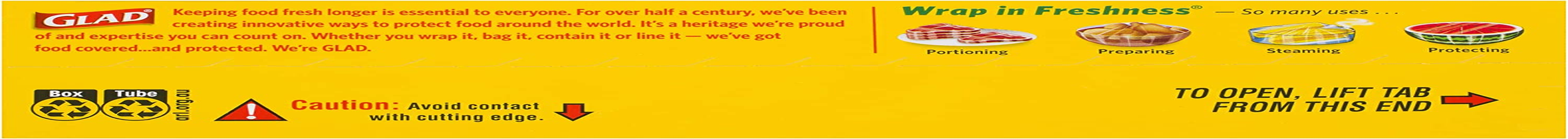 Glad Wrap Mini, 20 Metre Clear Cling Wrap, Bpa-Free, Microwave Ready, 20M X 20Cm, 1 Count